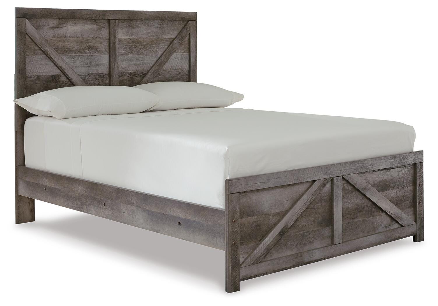 Wynnlow Full Crossbuck Panel Bed, Gray, large