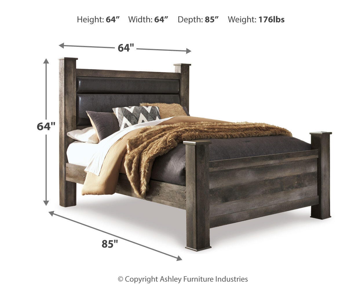 Cama de matrimonio, cómoda y 2 mesitas de noche Wynnlow - image 4