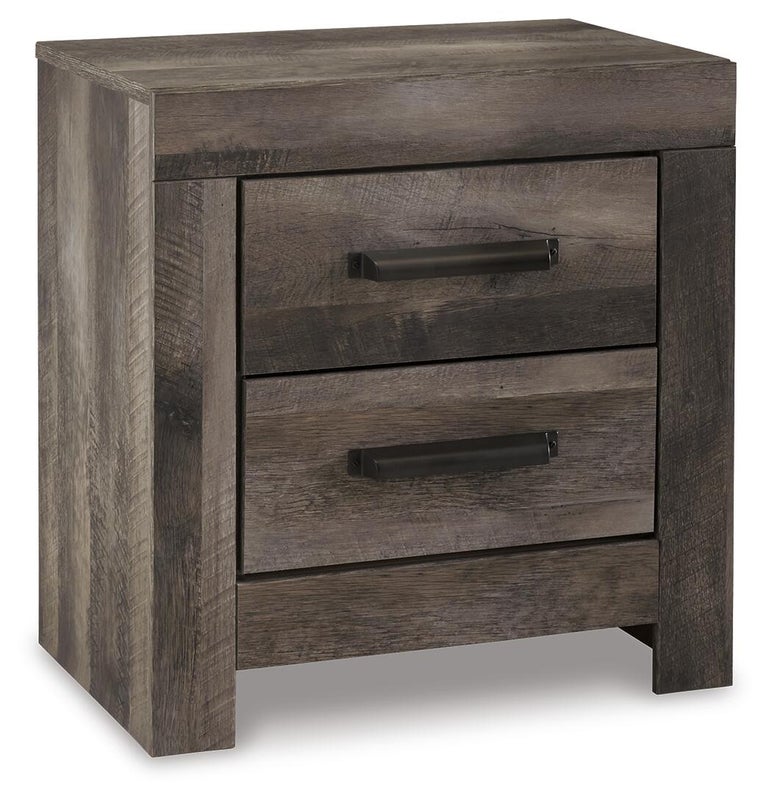 Wynnlow 24" 2 Drawer Charging Nightstand, Gray