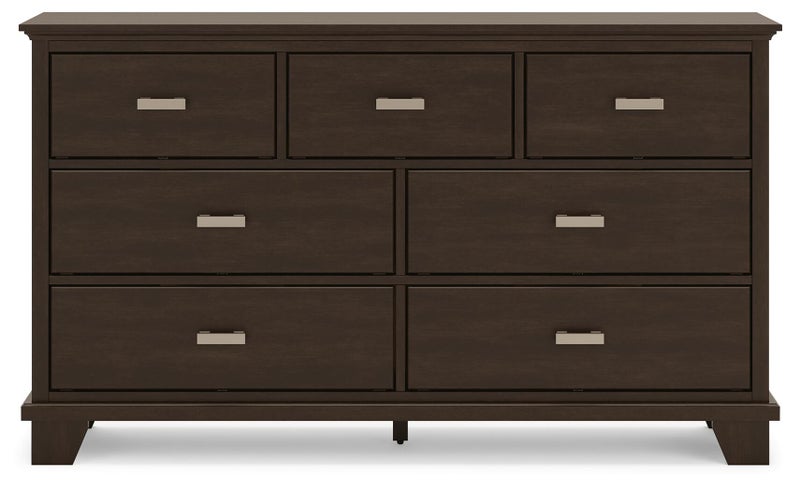 Covetown 7 Drawer Dresser, Dark Brown
