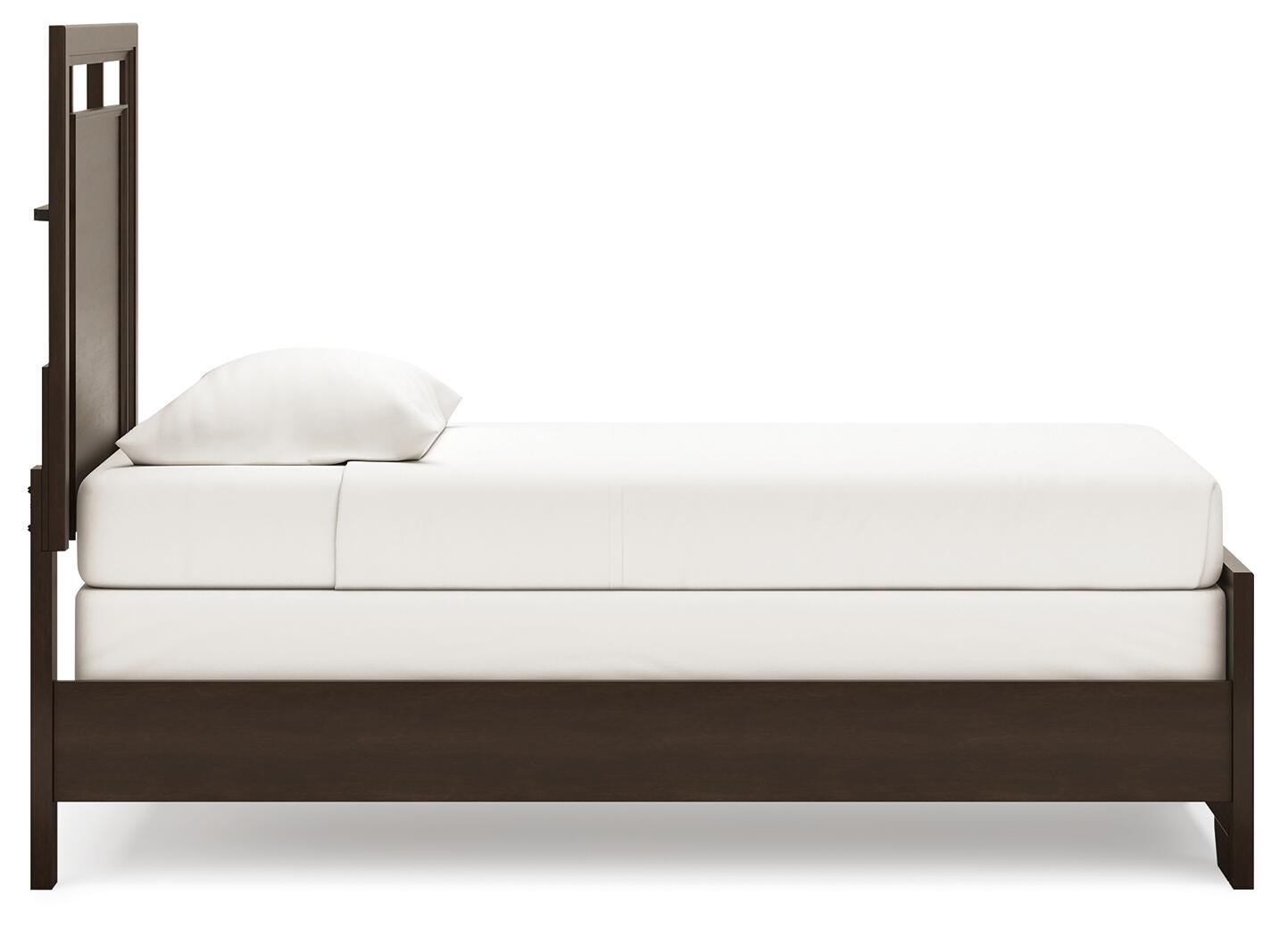 Covetown Twin Panel Bed, Dark Brown, large