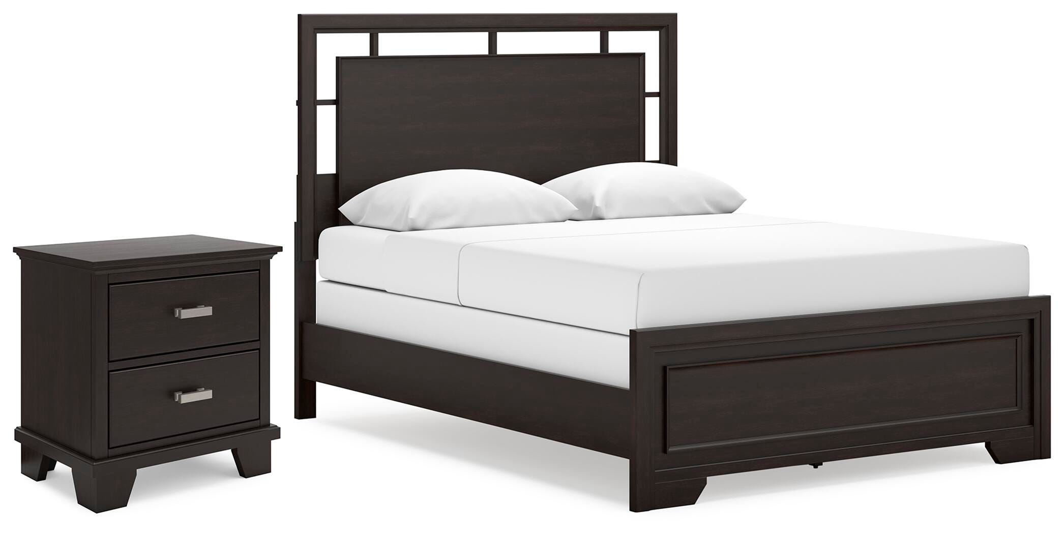 Covetown Queen Panel Bed and Nightstand - image 1