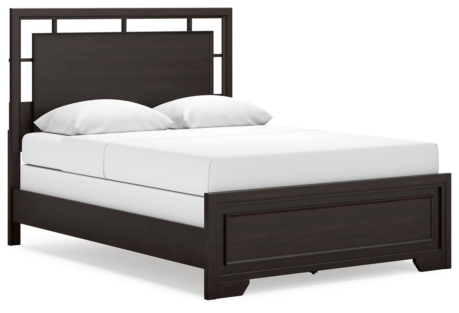 Covetown Queen Panel Bed, Dark Brown, large