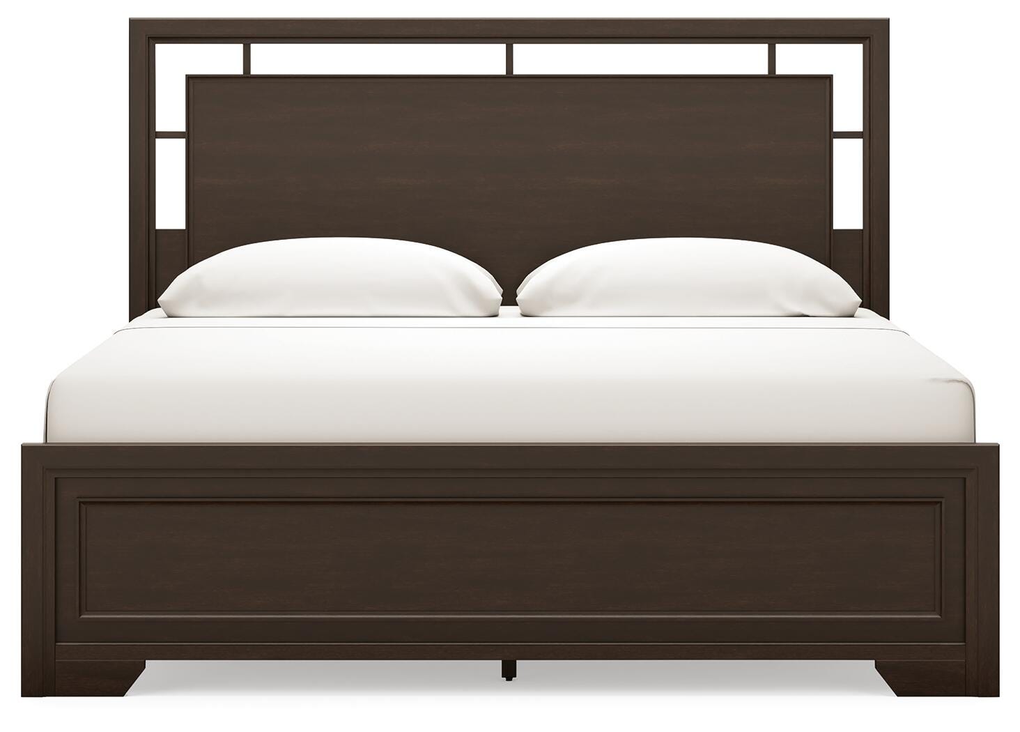 Covetown King Panel Bed, Dark Brown, large