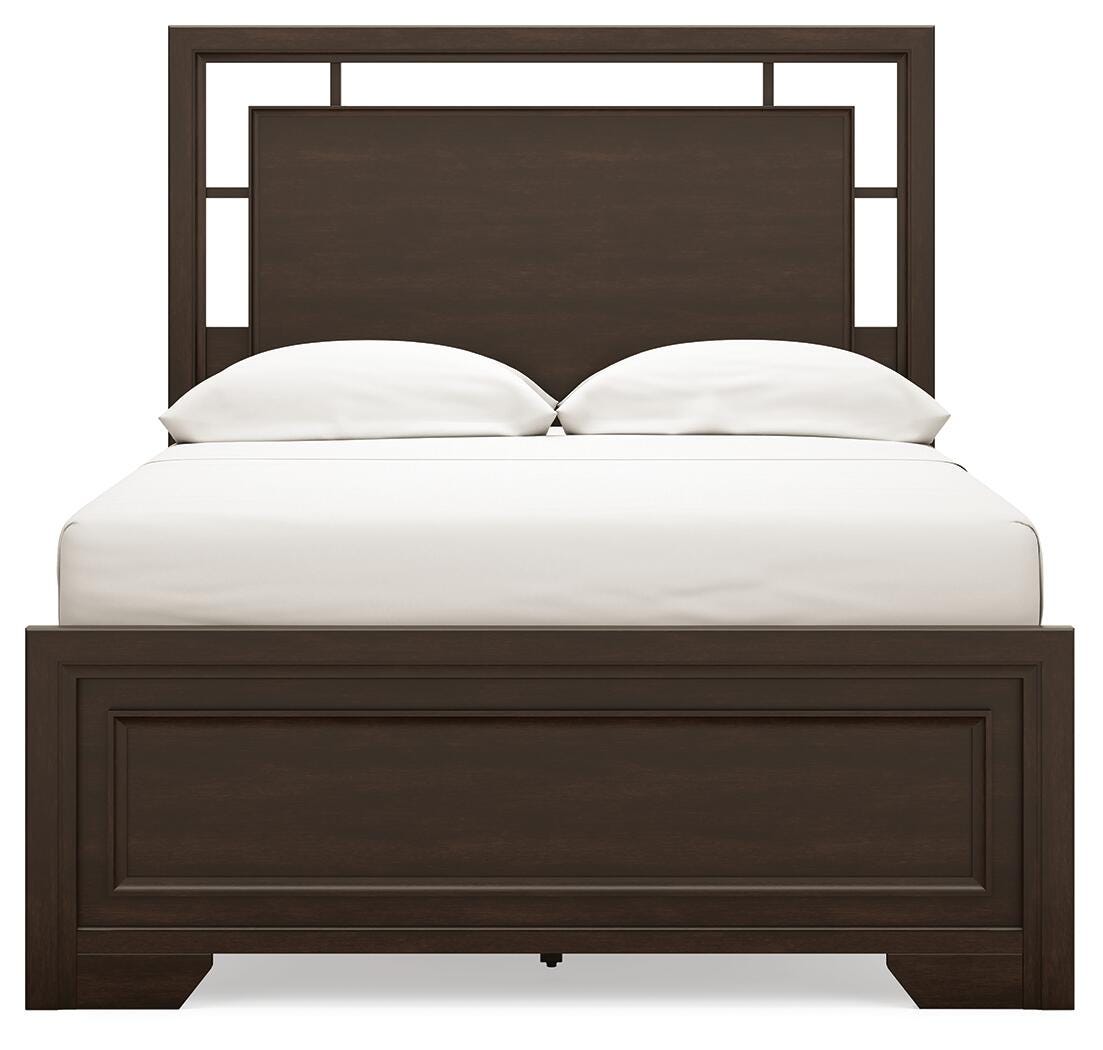 Covetown Full Panel Bed, Dark Brown, large