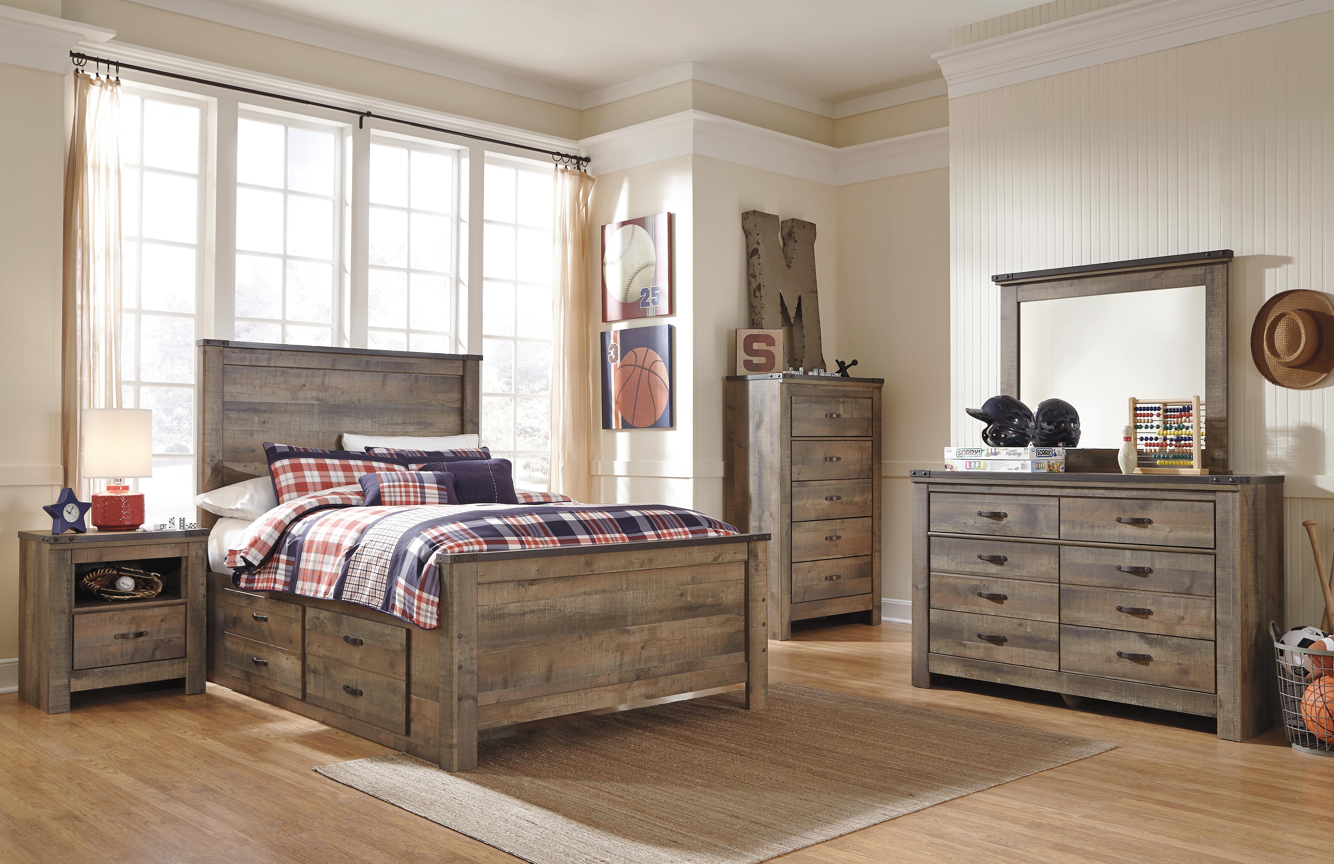 Trinell Full Panel Bed with 2 Storage Drawers - image 4