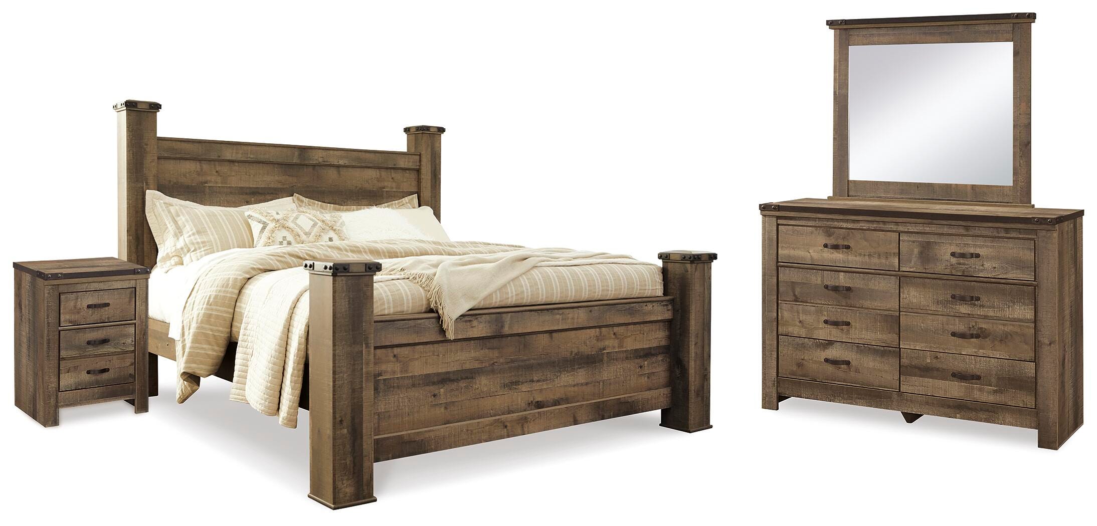 Trinell King Poster Bed, Dresser, Mirror and Nightstand - image 1