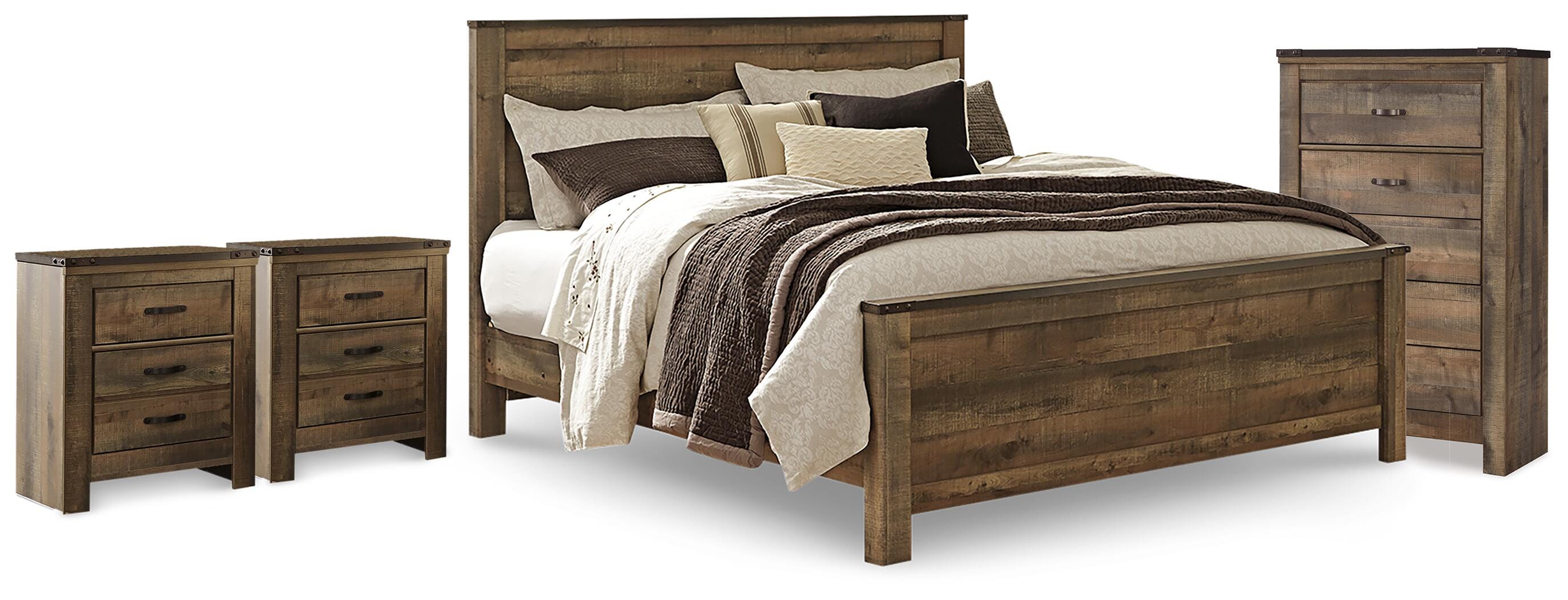 Cama King, cómoda y 2 mesitas de noche Trinell - image 1