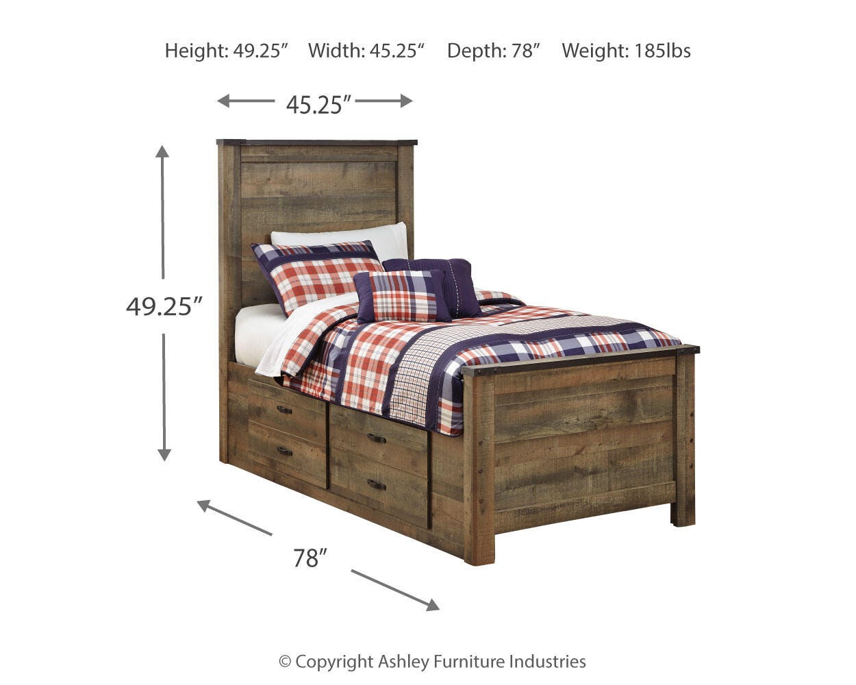 Trinell Twin Panel Bed with 2 Storage Drawers - image 7