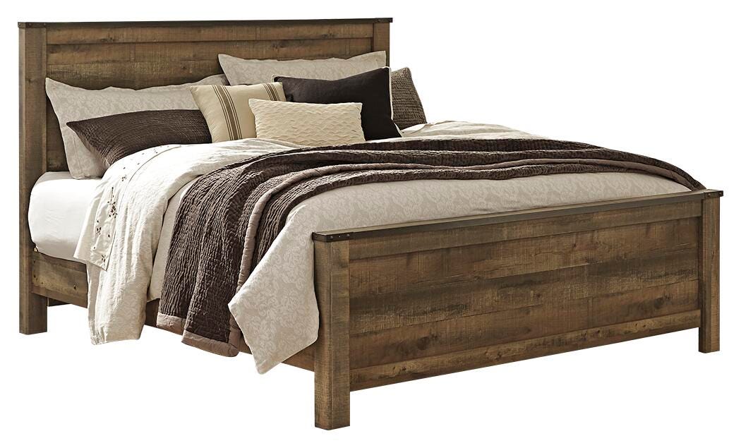 Cama con paneles, cómoda, espejo y mesita de noche Trinell King - image 3