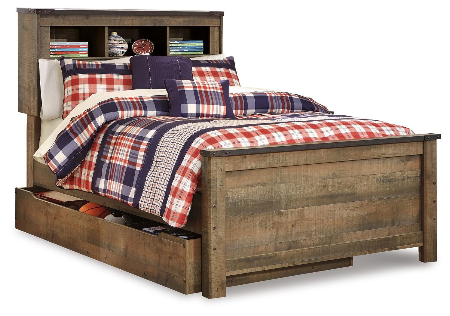 Cama estantería completa Trinell con almacenamiento - image 1