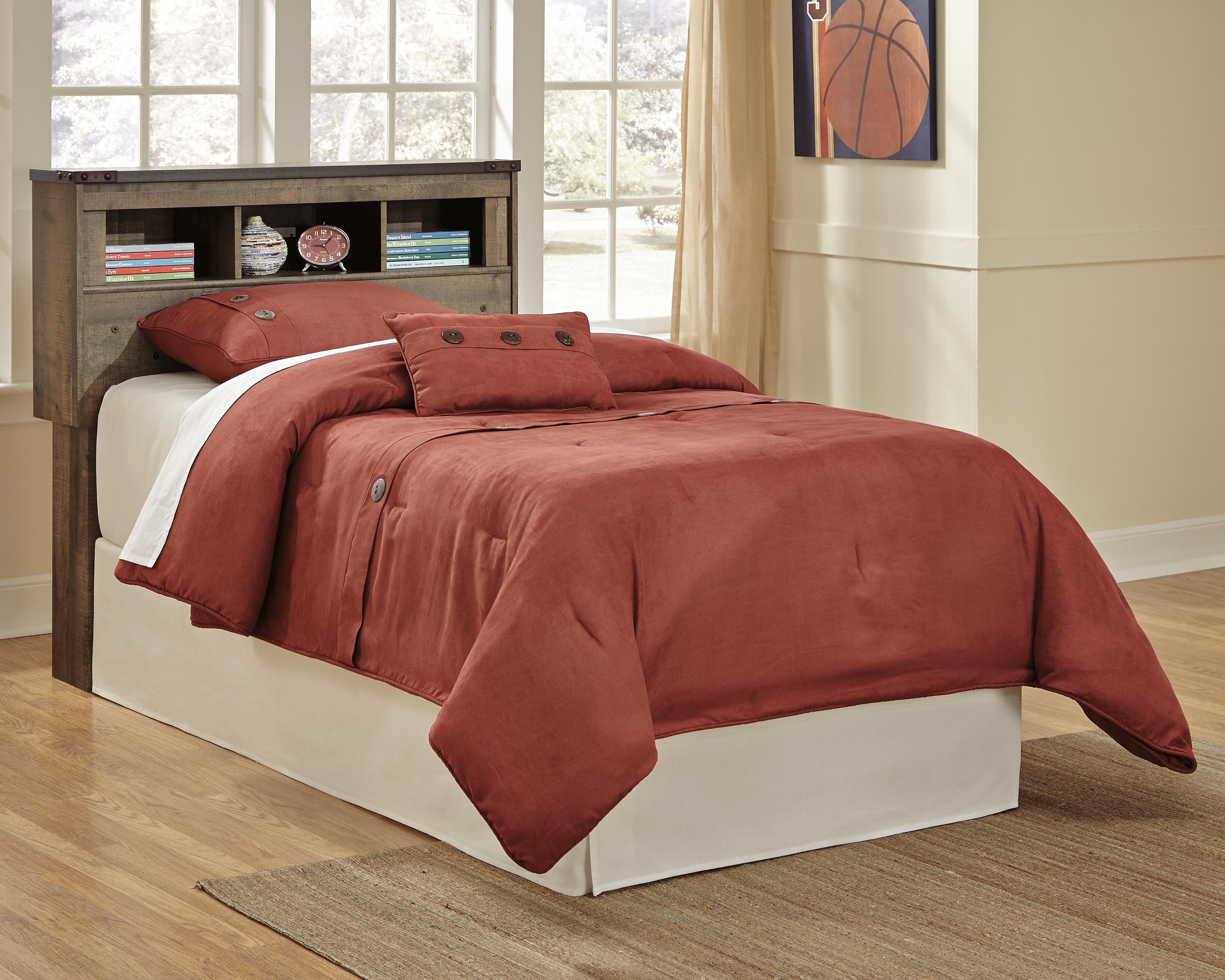 Trinell Twin Bookcase Headboard, Brown, rollover