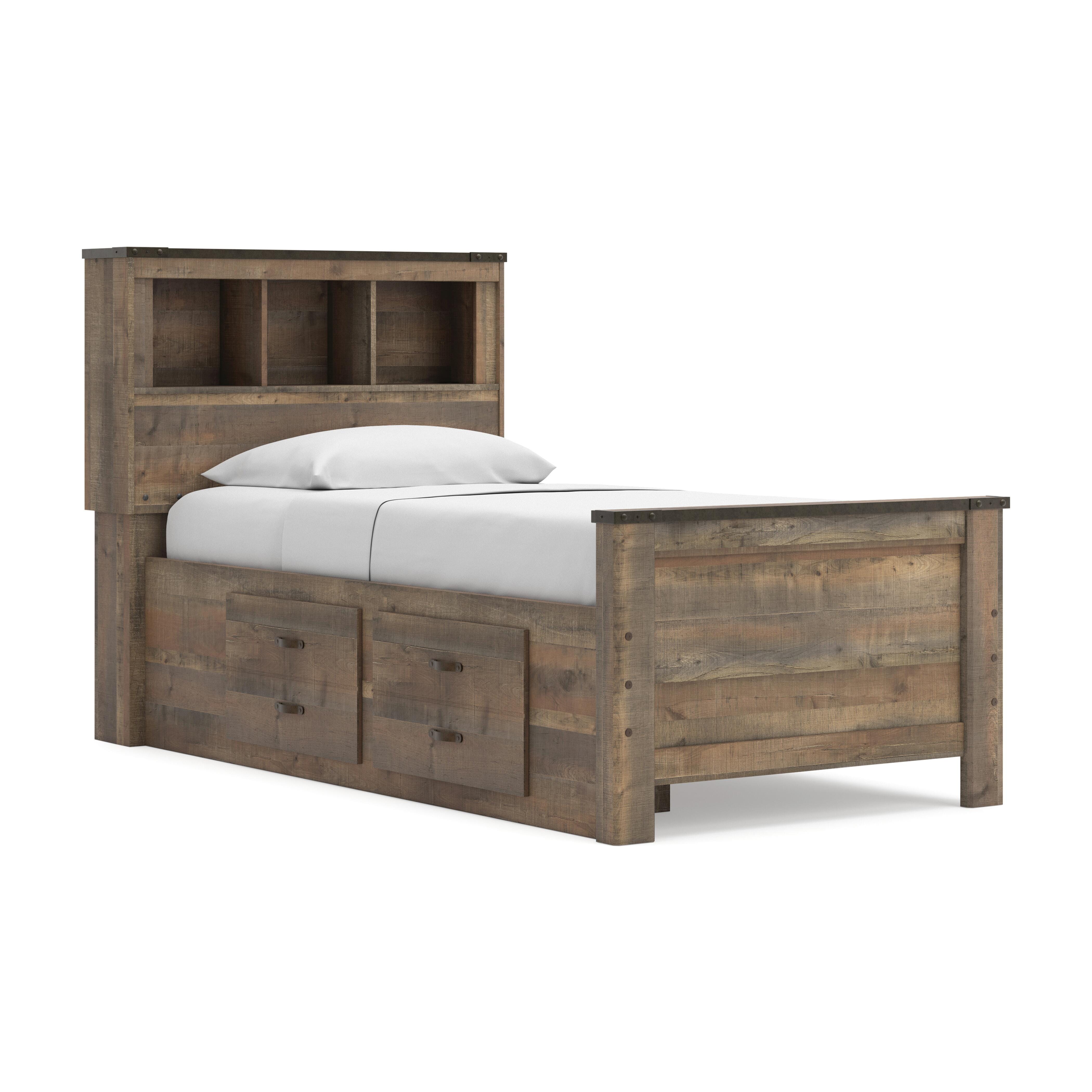 Cama librería individual Trinell con dos cajones de almacenamiento - image 4