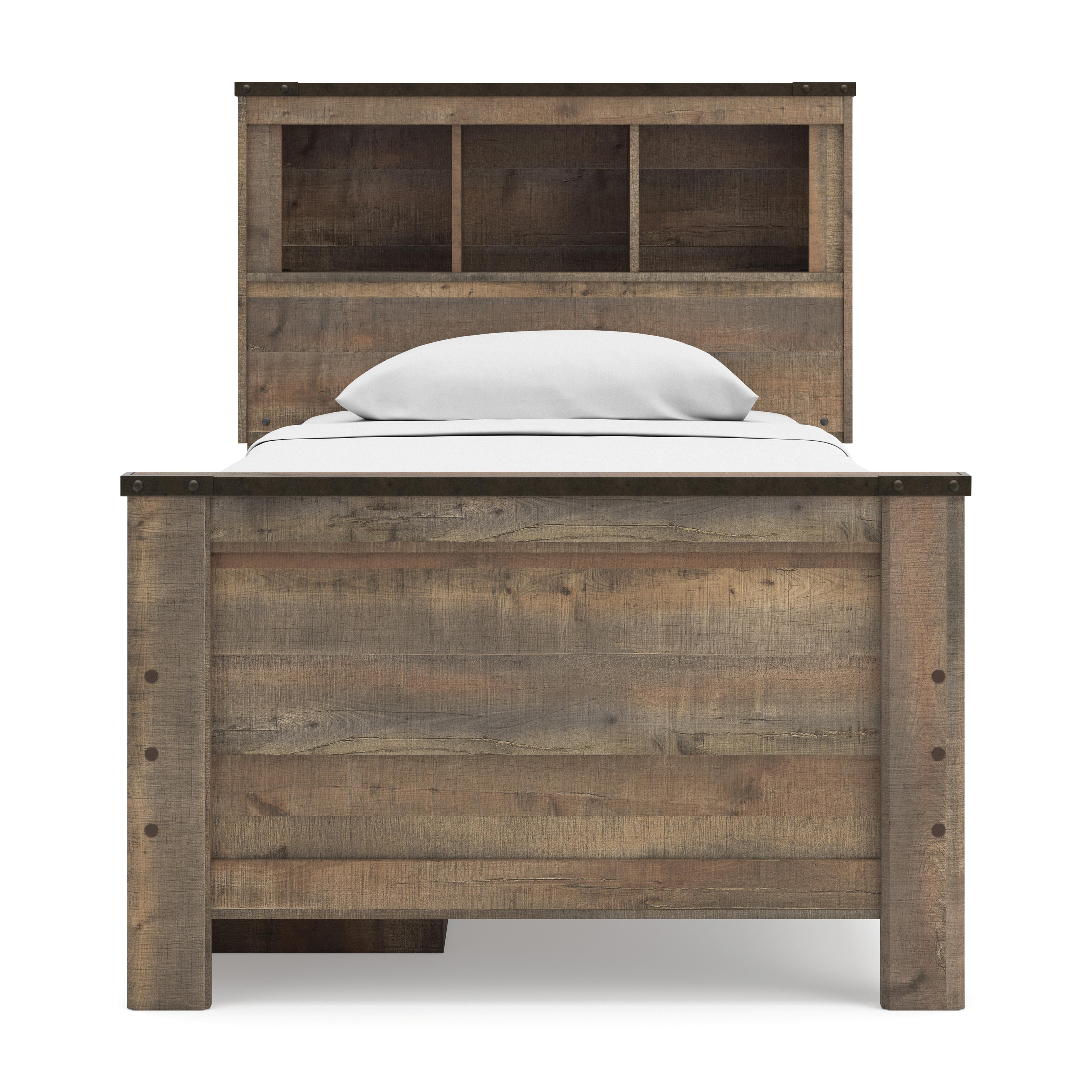 Cama librería individual Trinell con dos cajones de almacenamiento - image 1