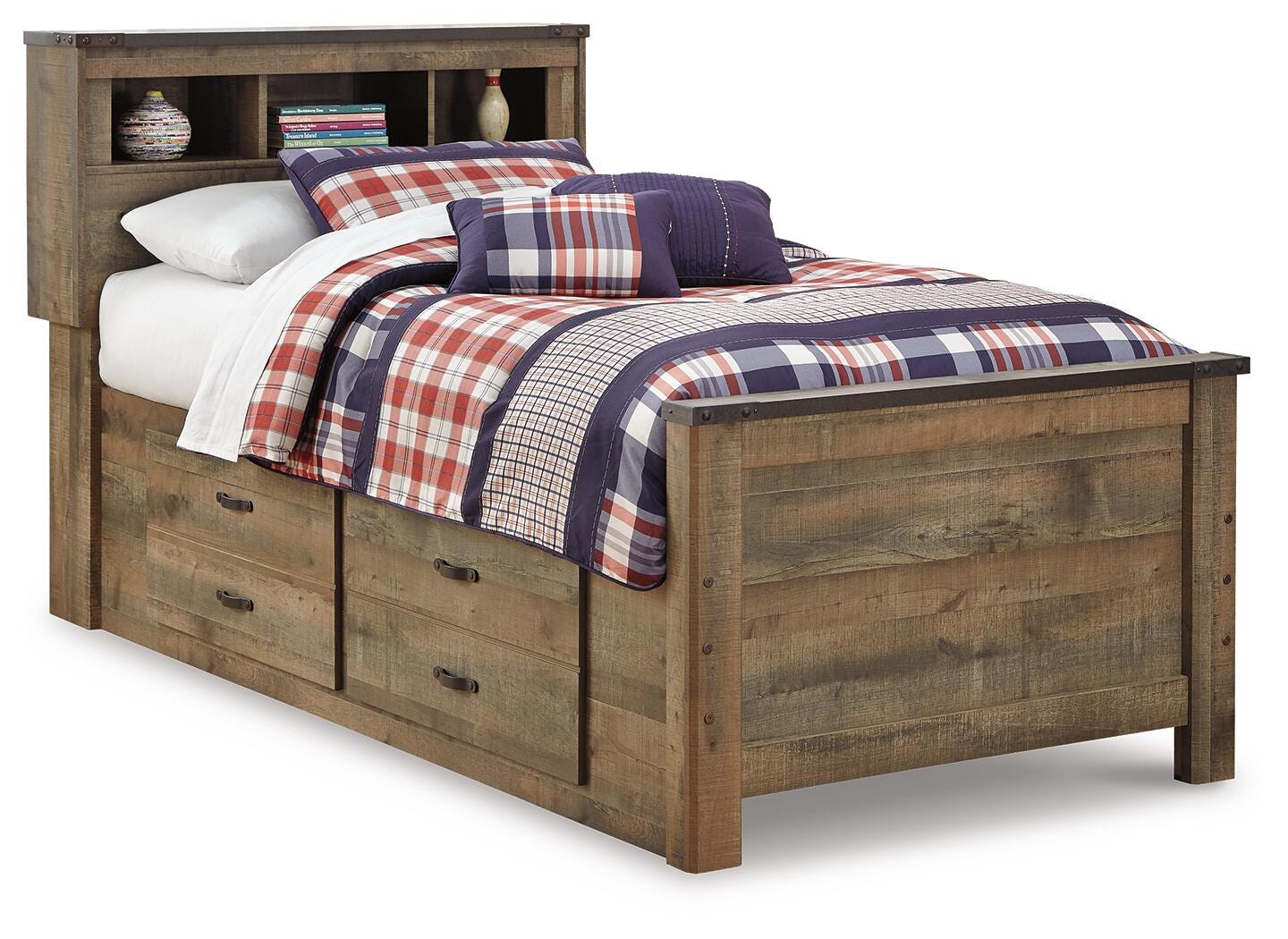 Trinell Twin Bookcase Bed with 2 Storage Drawers - image 2