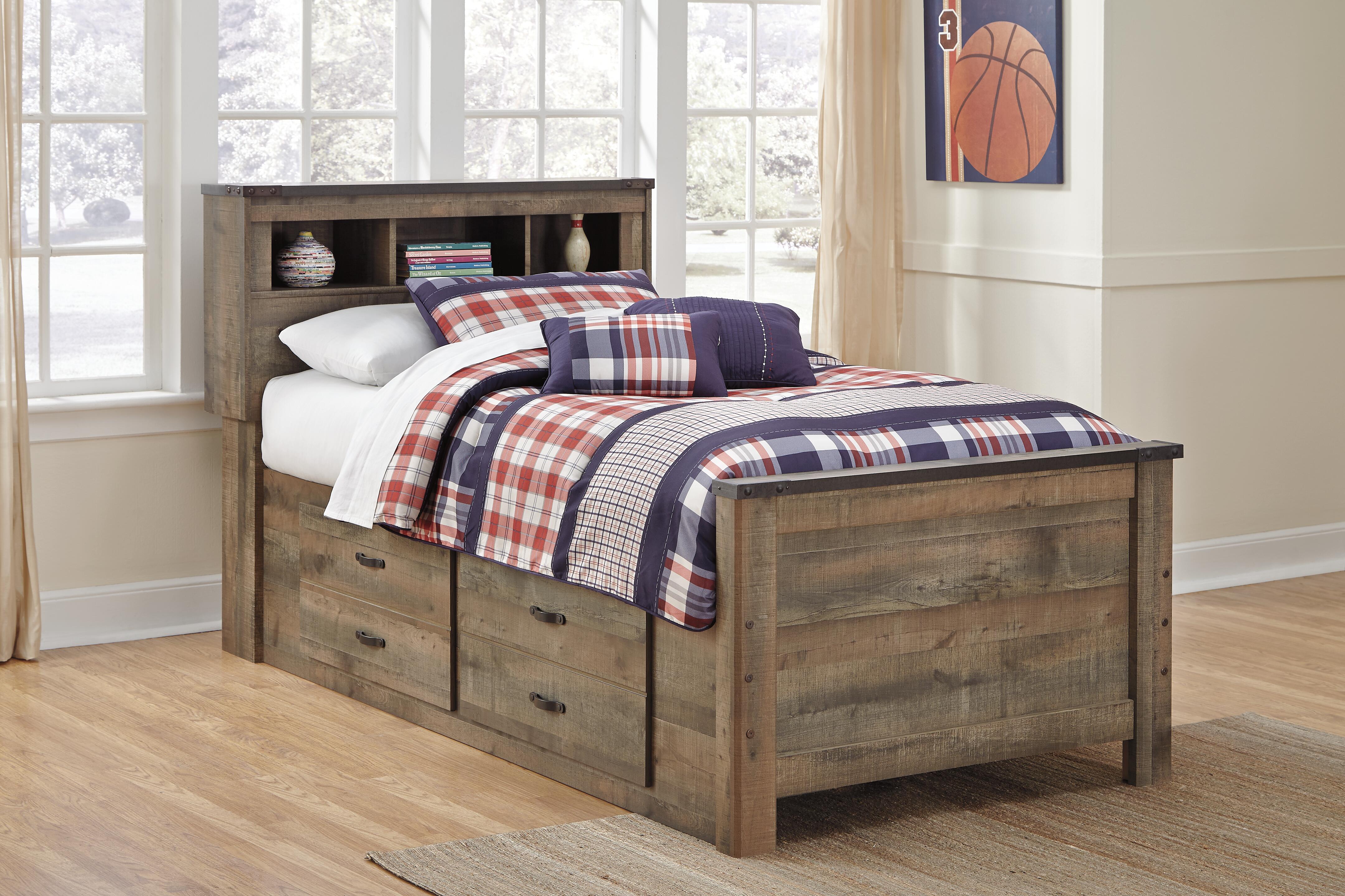 Trinell Twin Bookcase Bed with 2 Storage Drawers - image 3