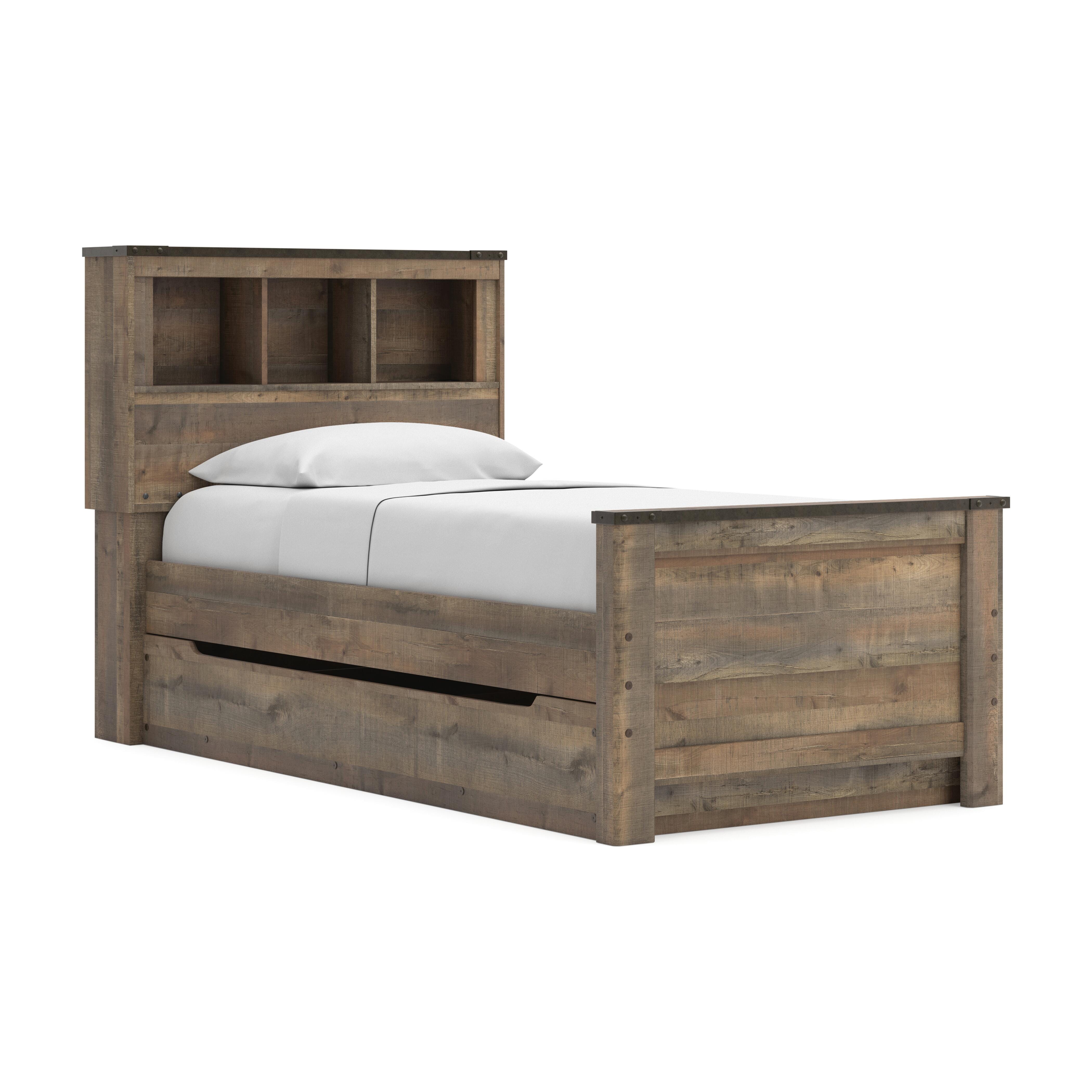 Cama librería individual Trinell con 1 cajón grande de almacenamiento - image 4