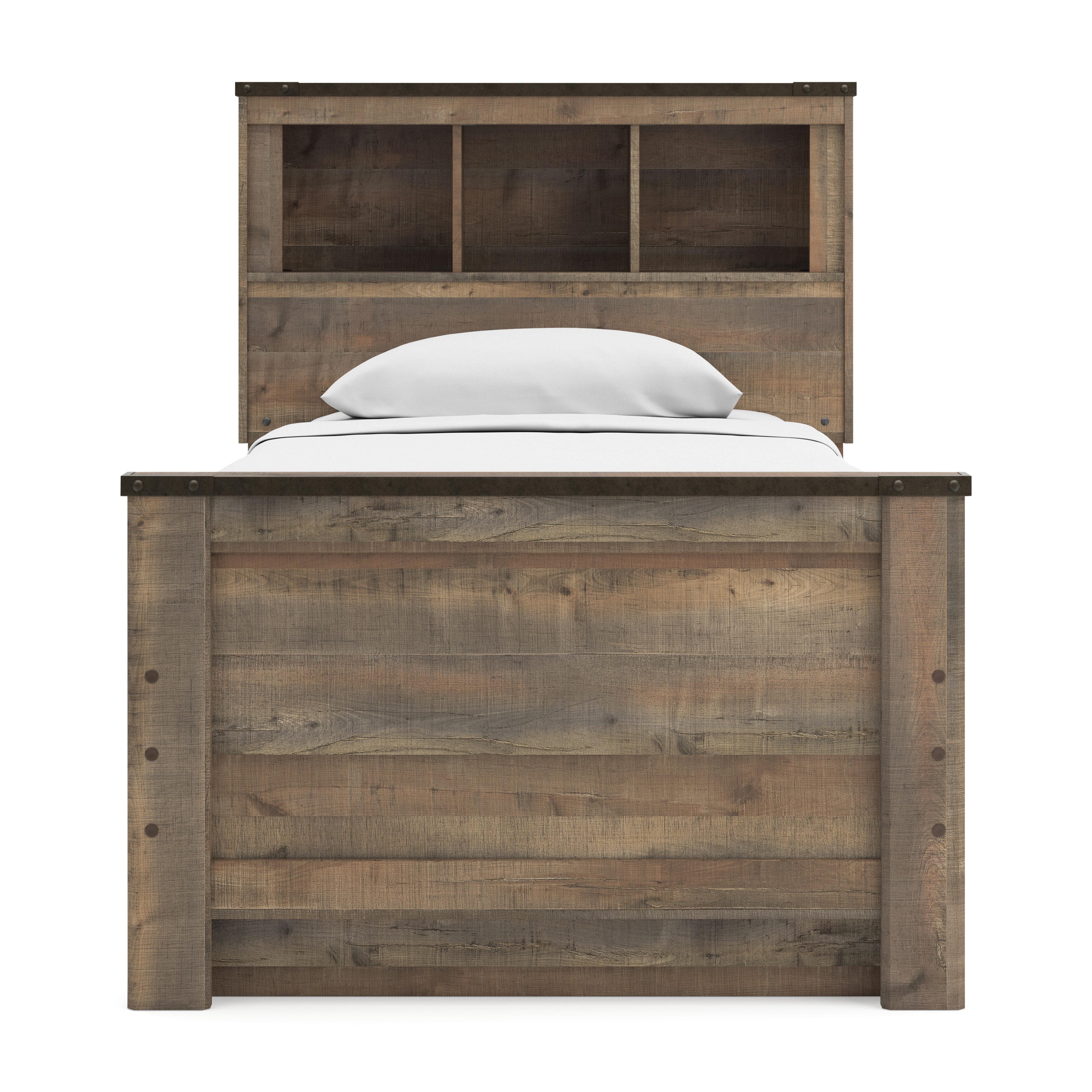 Cama librería individual Trinell con 1 cajón grande de almacenamiento - image 1