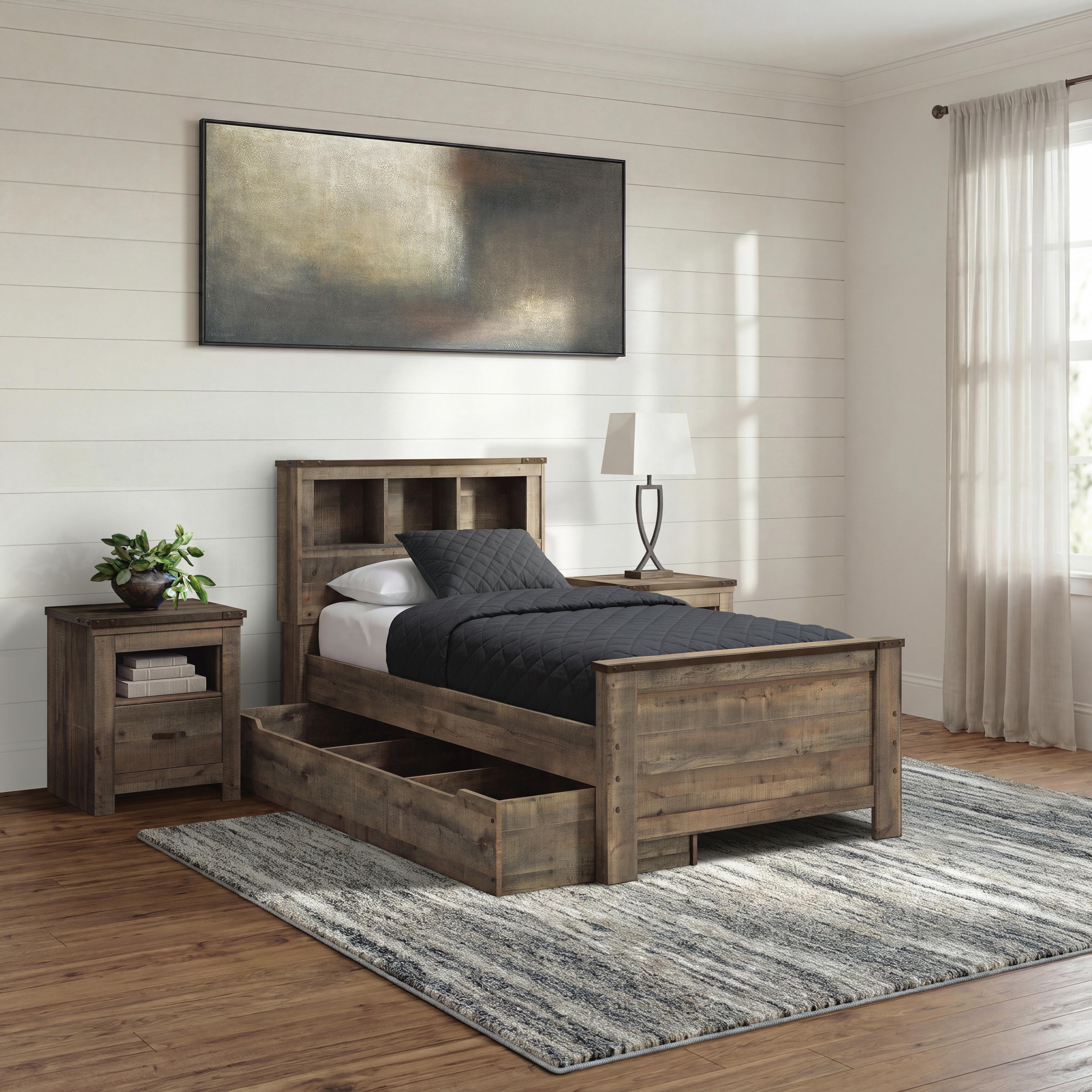 Trinell Twin Bookcase Bed with 1 Large Storage Drawer, , large