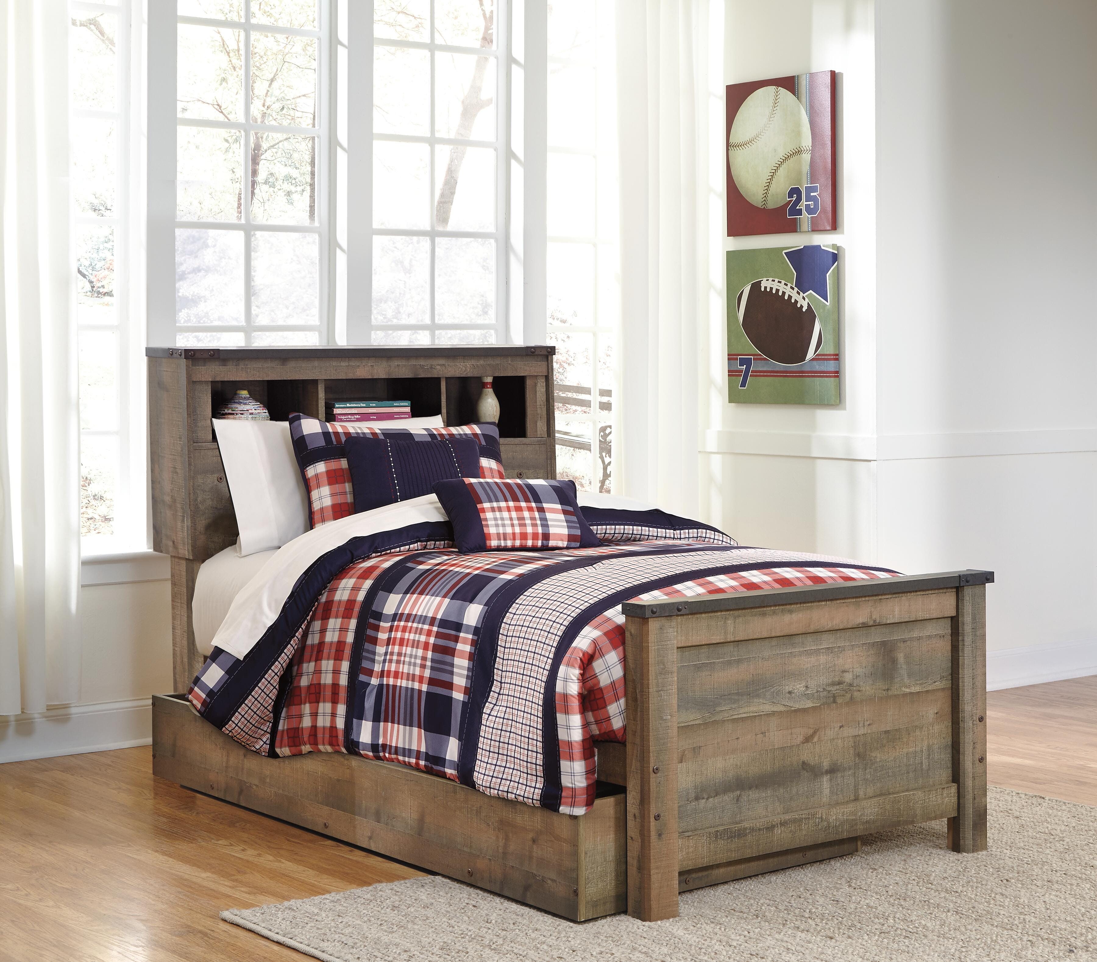Trinell Twin Bookcase Bed with 1 Large Storage Drawer - image 3