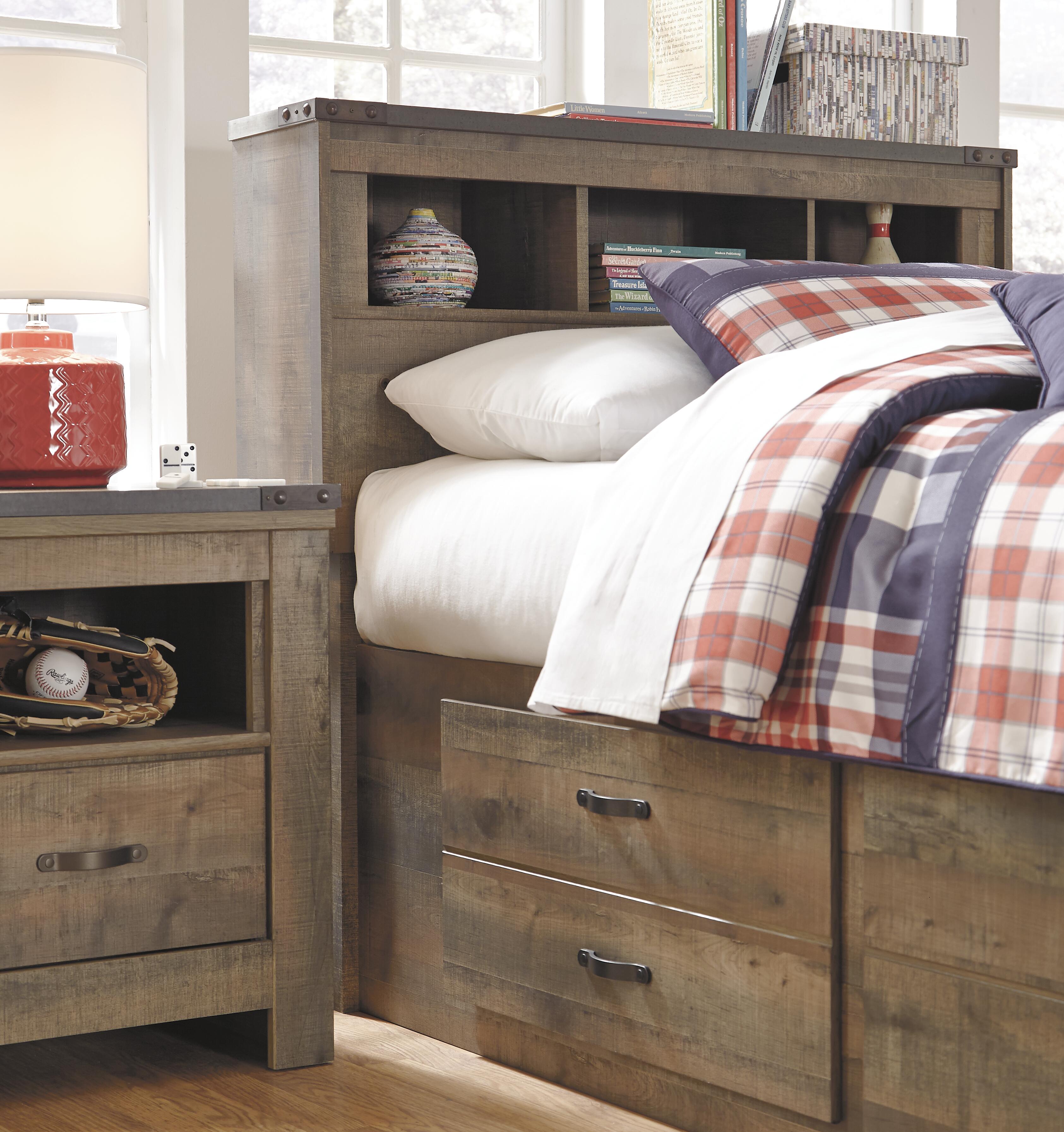 Cama Trinell de paneles dobles con almacenamiento y mesita de noche - image 7
