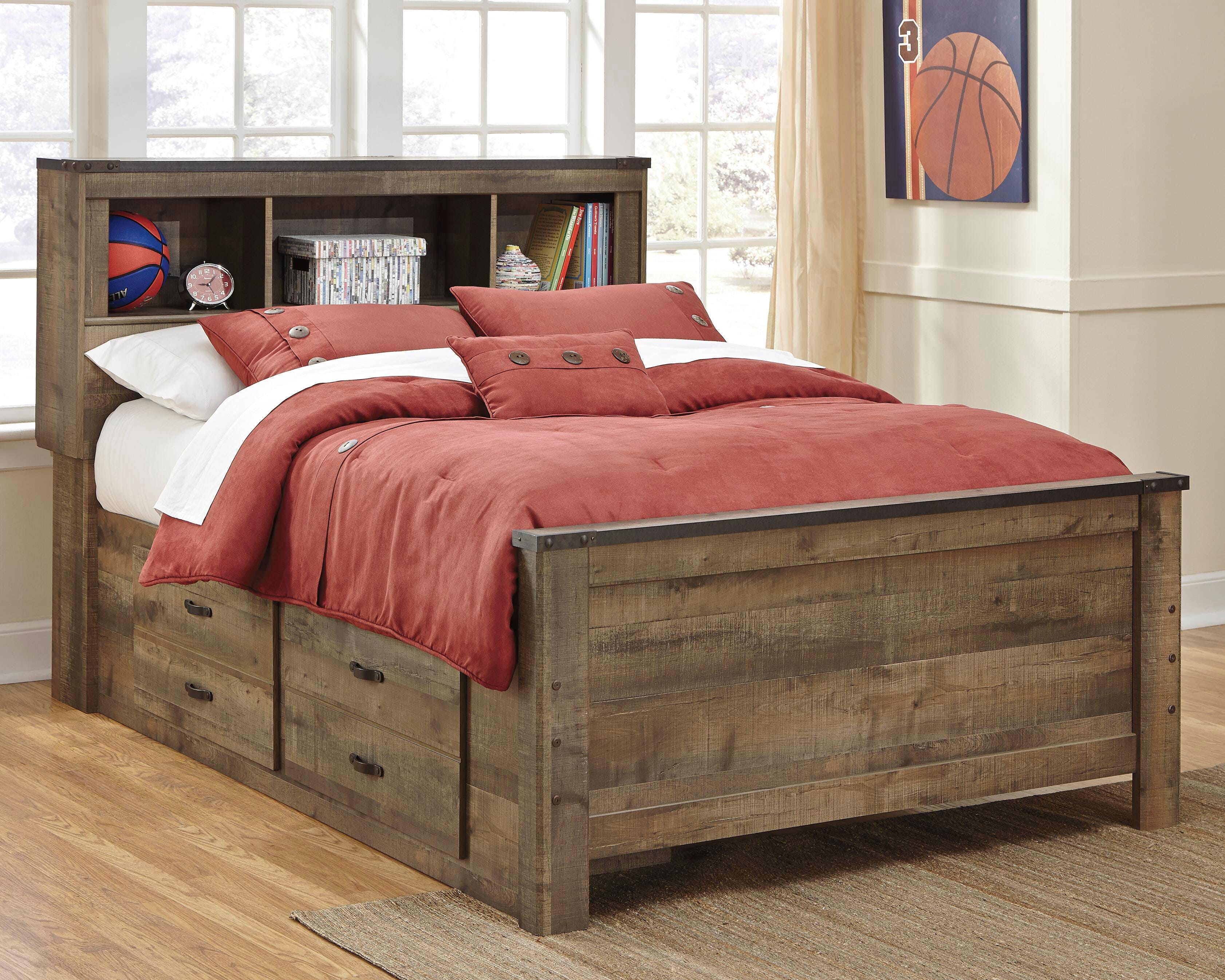 Trinell Full Bookcase Bed with 2 Sided Storage - image 1