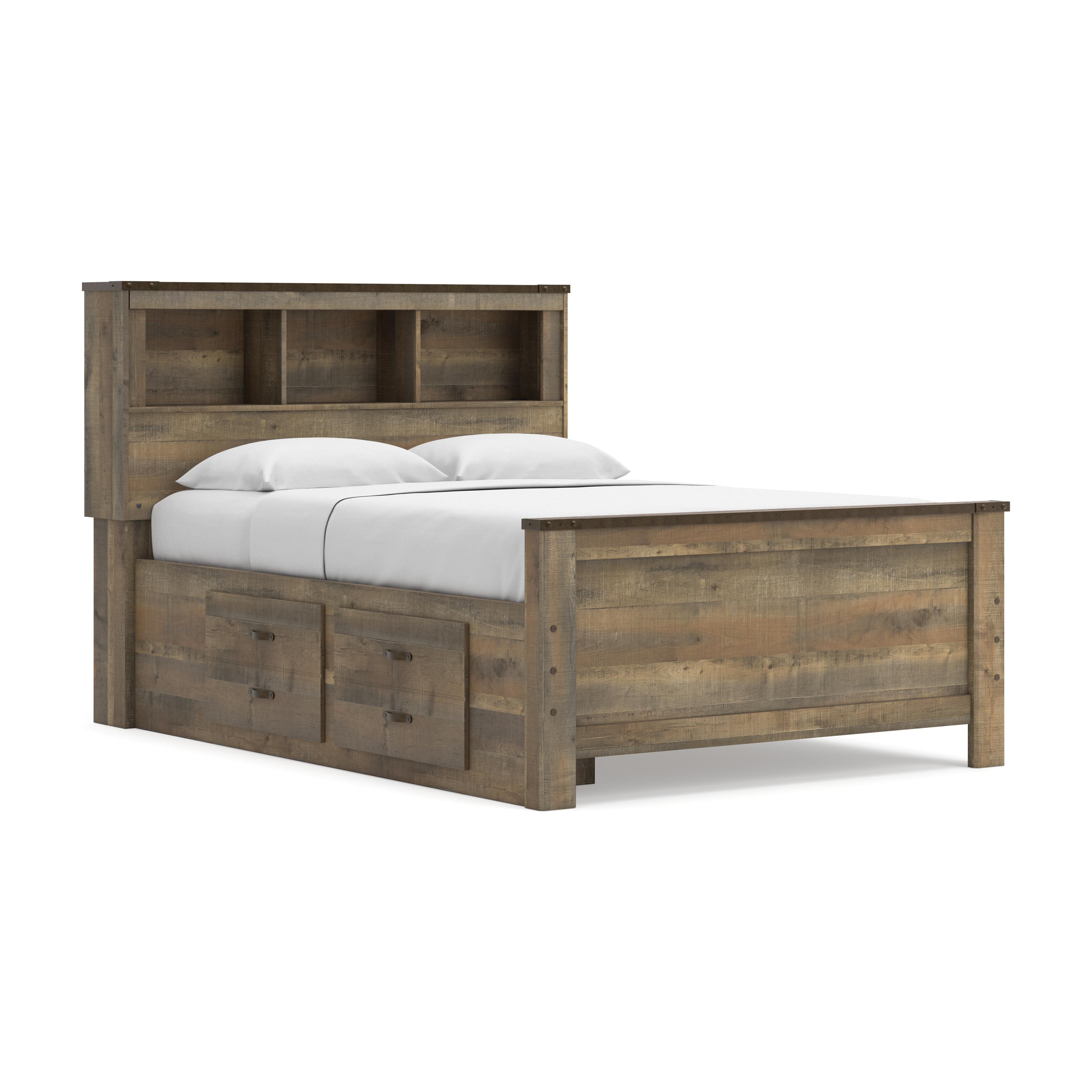 Cama Trinell con estantería completa y 2 cajones de almacenamiento - image 4
