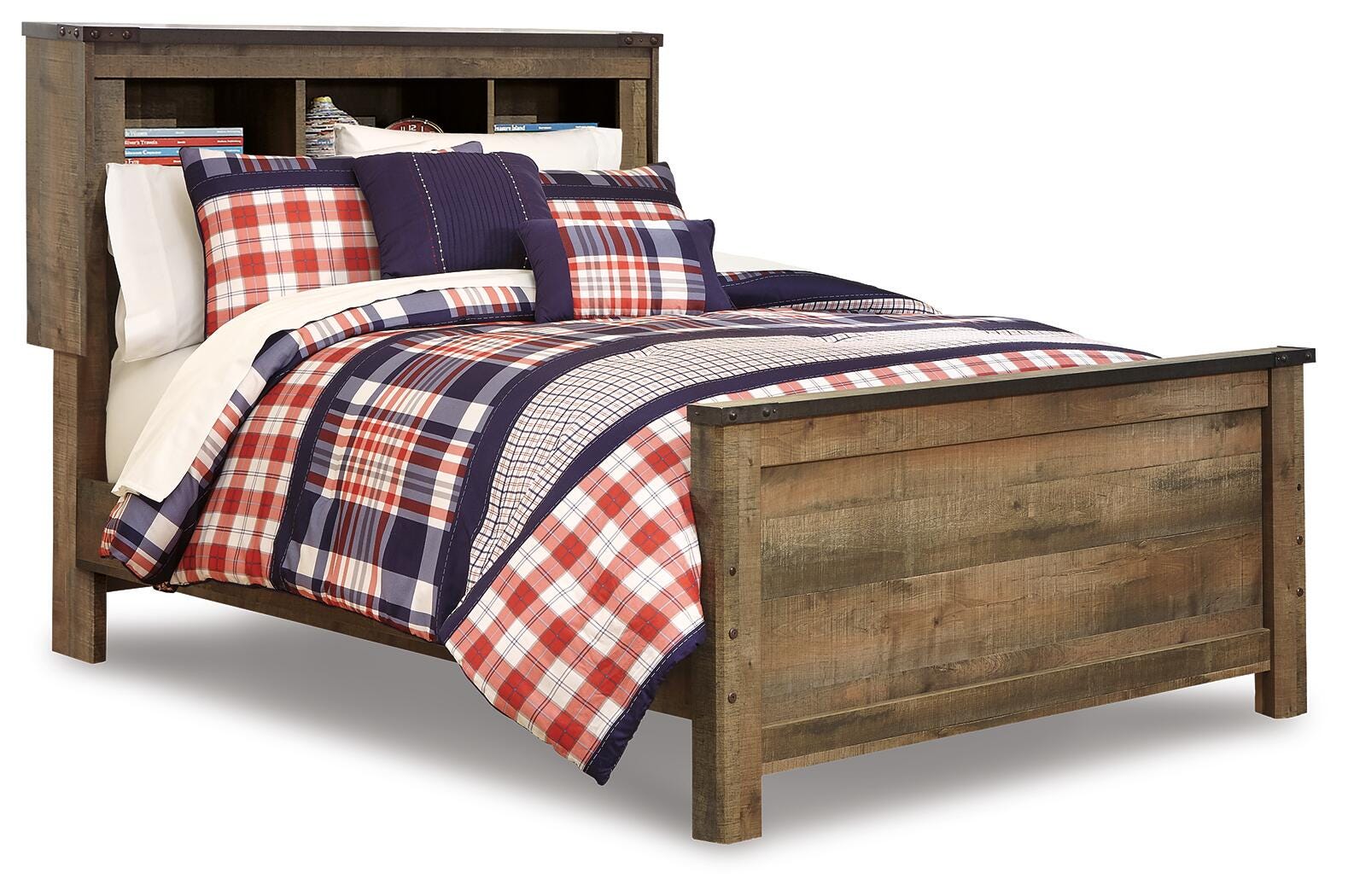 Cama Trinell con panel y estantería completa - image 1