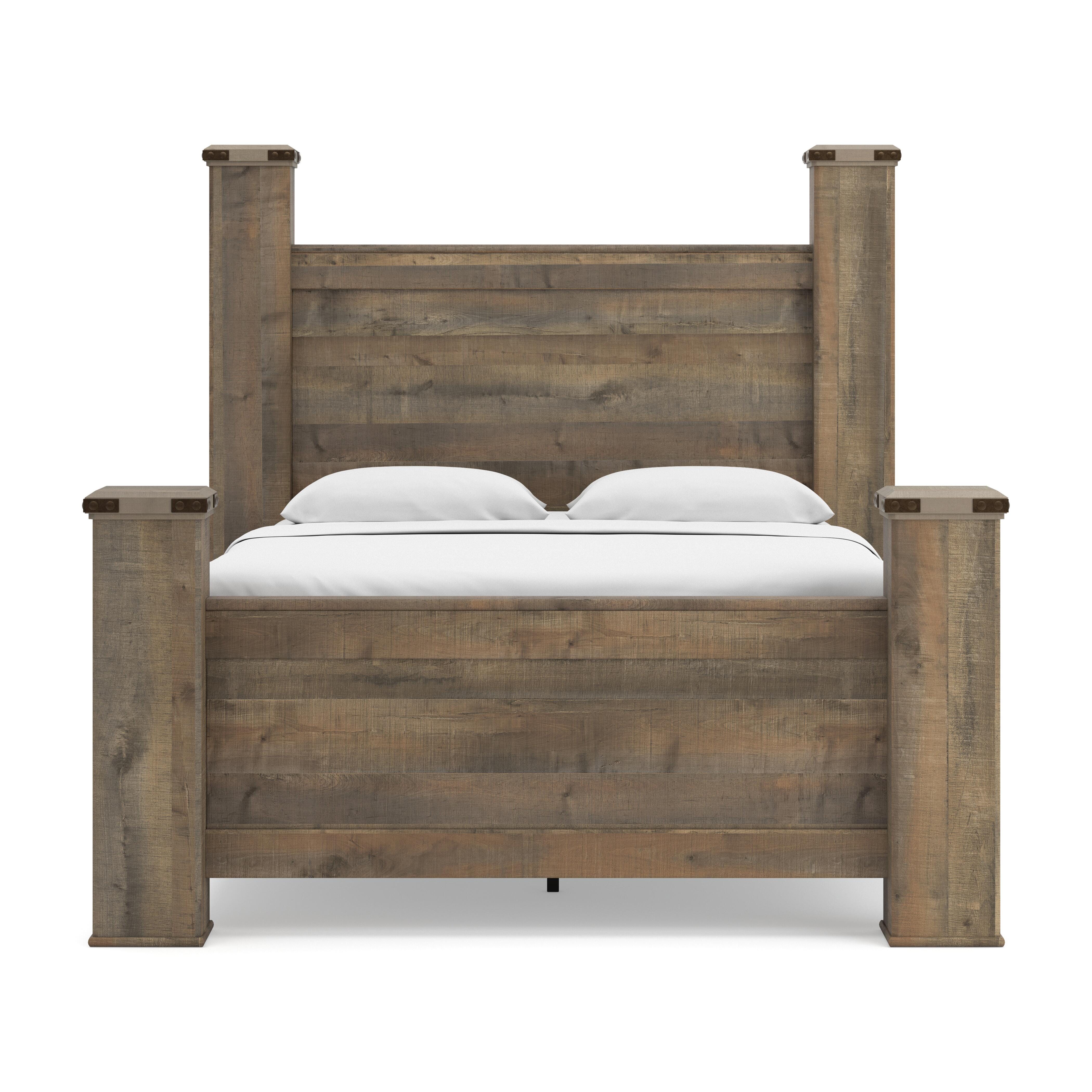 Trinell Queen Poster Bed, Brown, large