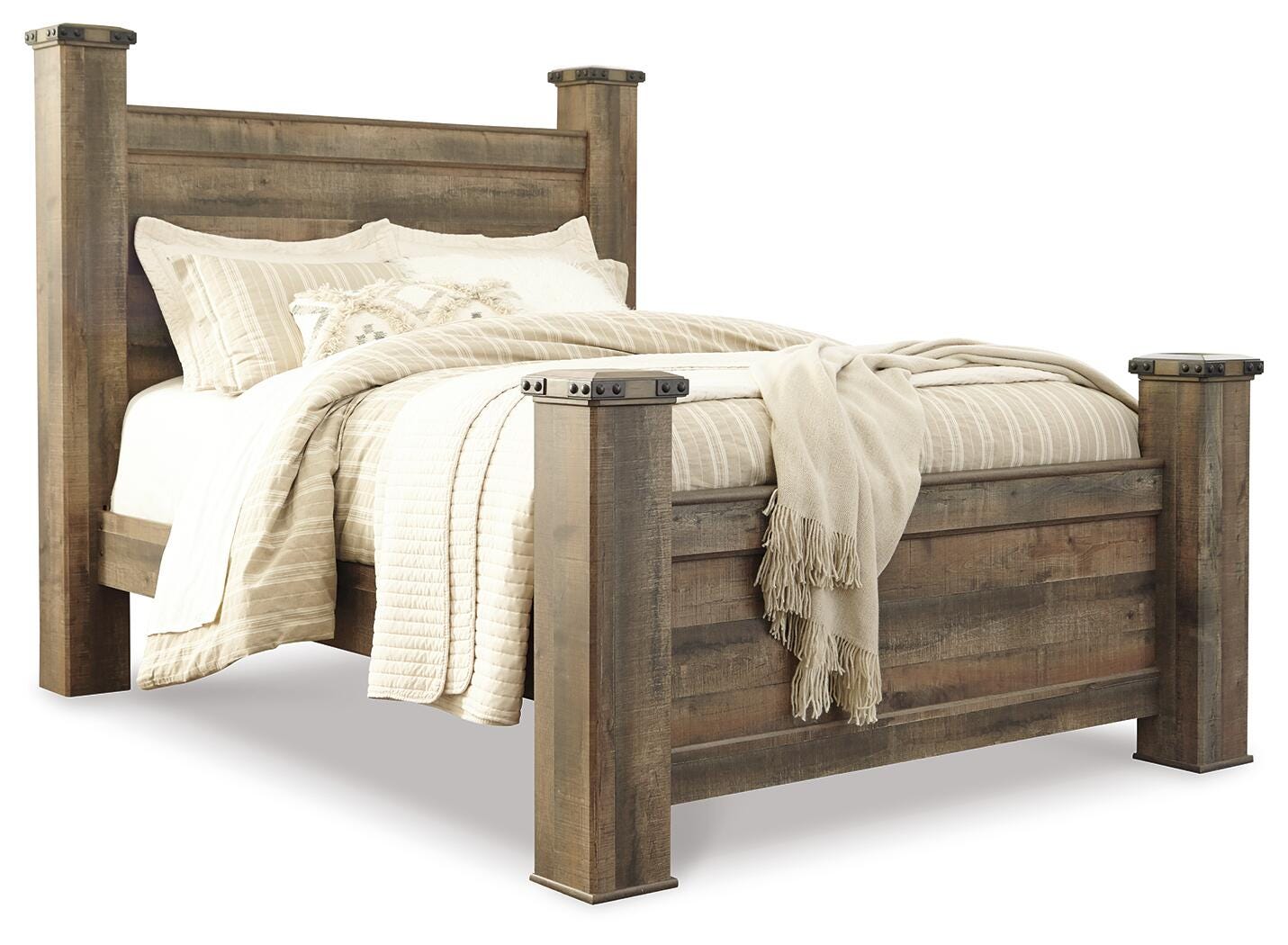 Trinell Queen Poster Bed, Brown, large