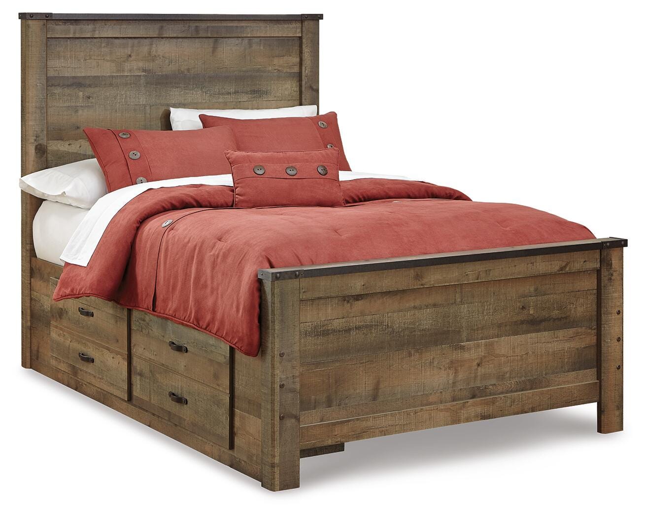 Trinell Full Panel Bed with 2 Storage Drawers - image 1