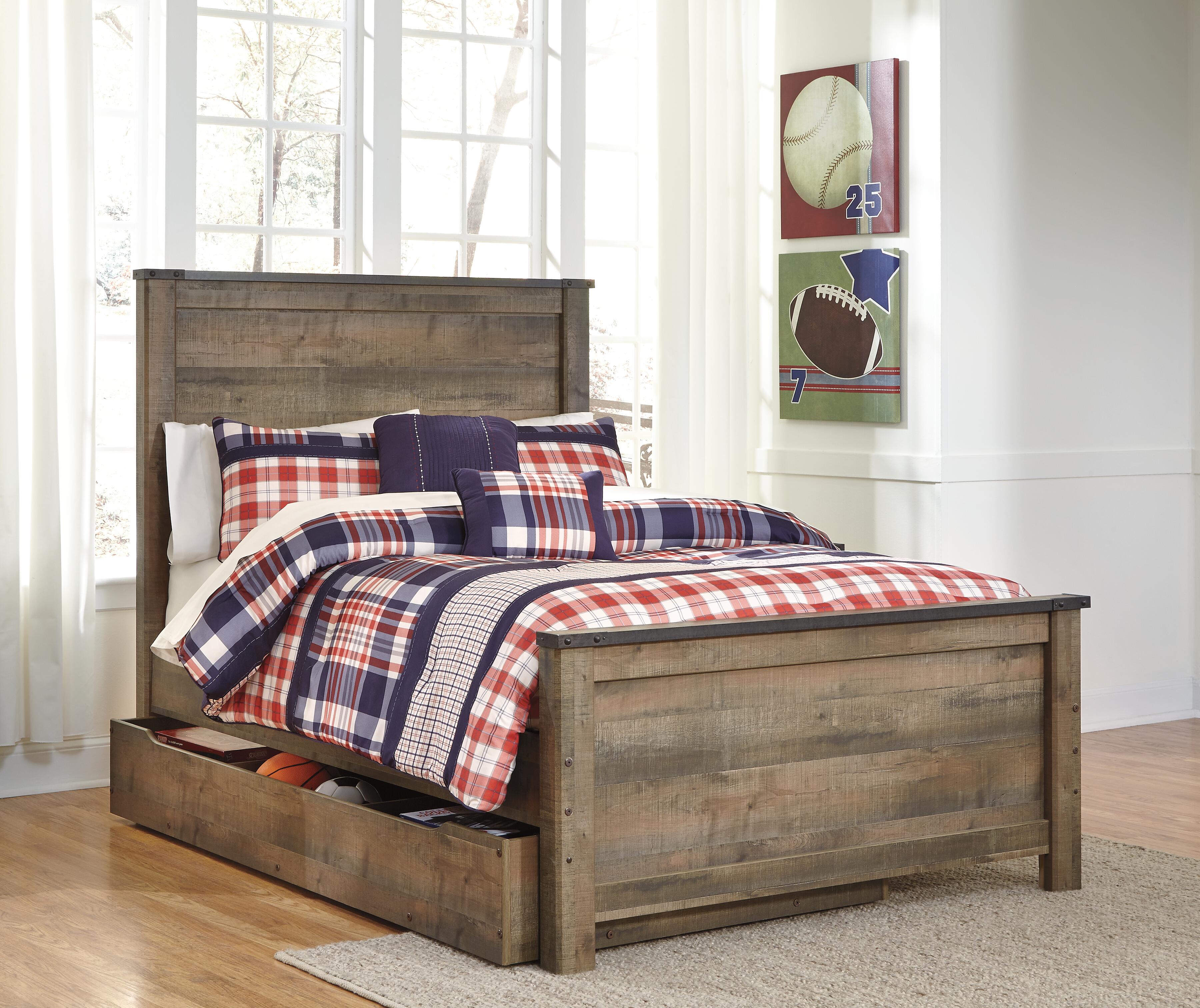 Trinell Full Panel Bed with 1 Large Storage Drawer - image 3