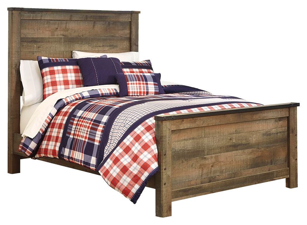 Cama Trinell con panel completo, con almacenamiento y tocador - image 3