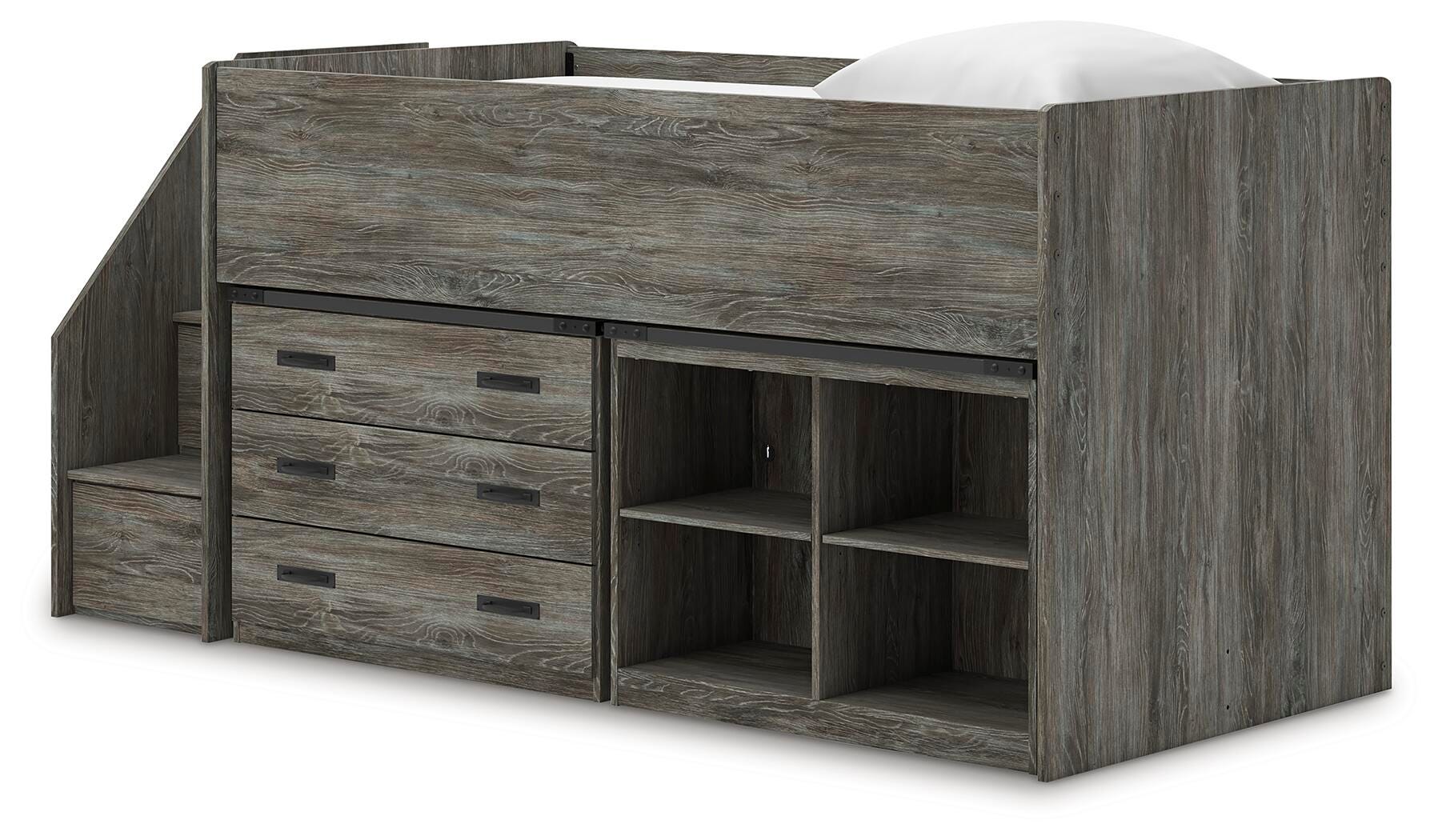 Frandern Twin Loft  Bed with Bookcase and Drawer Storage - image 5