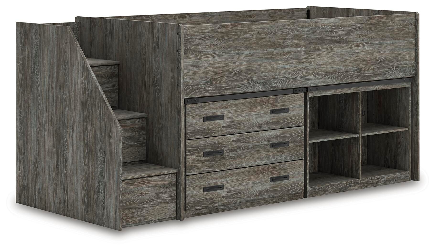 Frandern Twin Loft  Bed with Bookcase and Drawer Storage - image 3