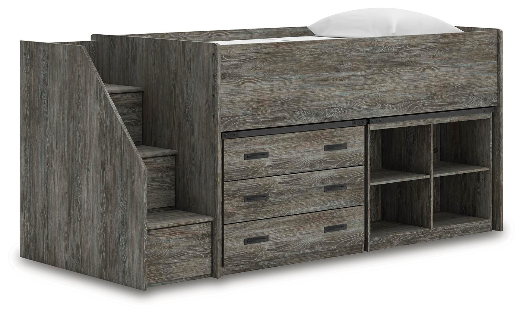 Frandern Twin Loft  Bed with Bookcase and Drawer Storage - image 1