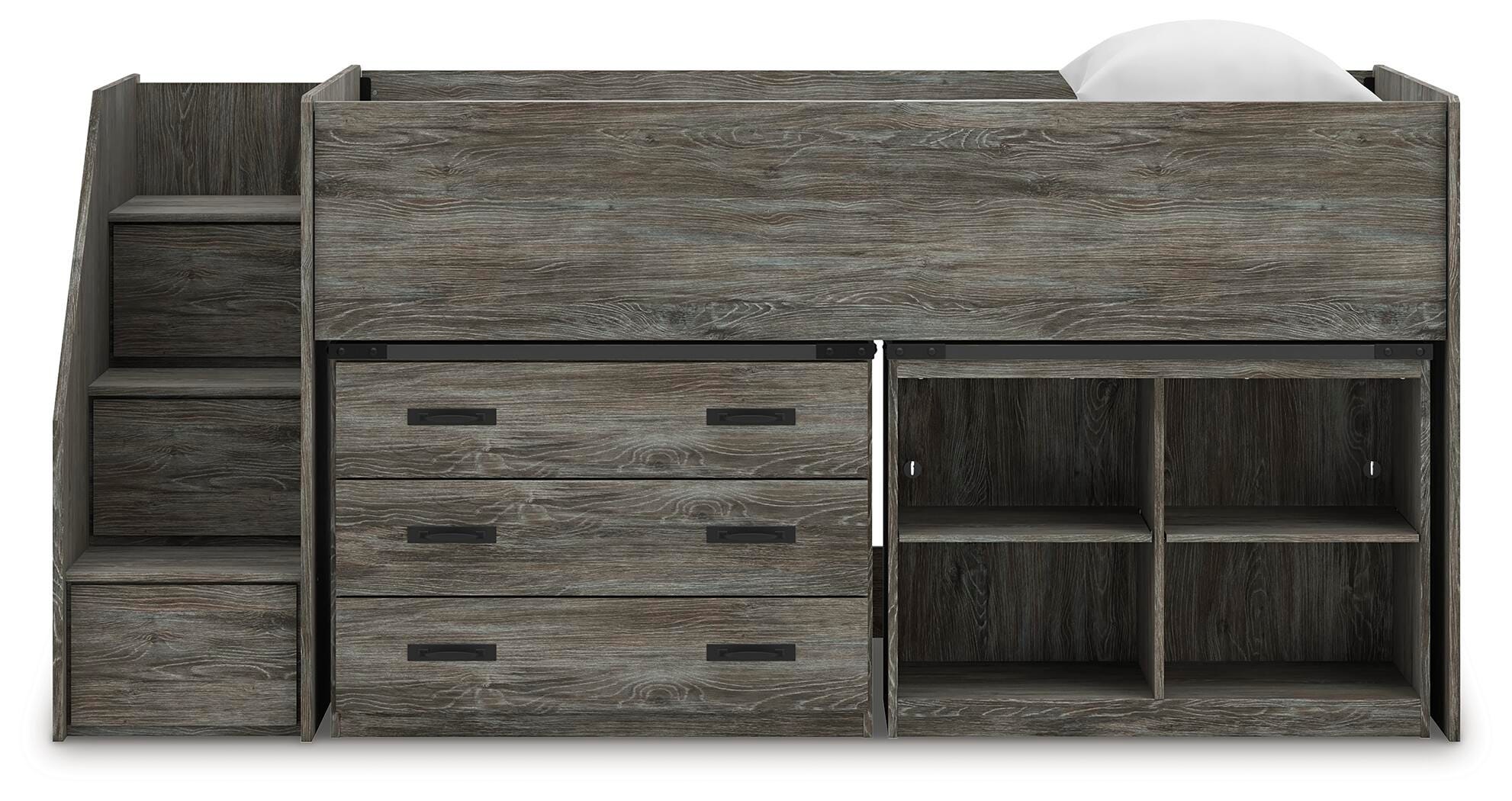 Frandern Twin Loft  Bed with Bookcase and Drawer Storage - image 7