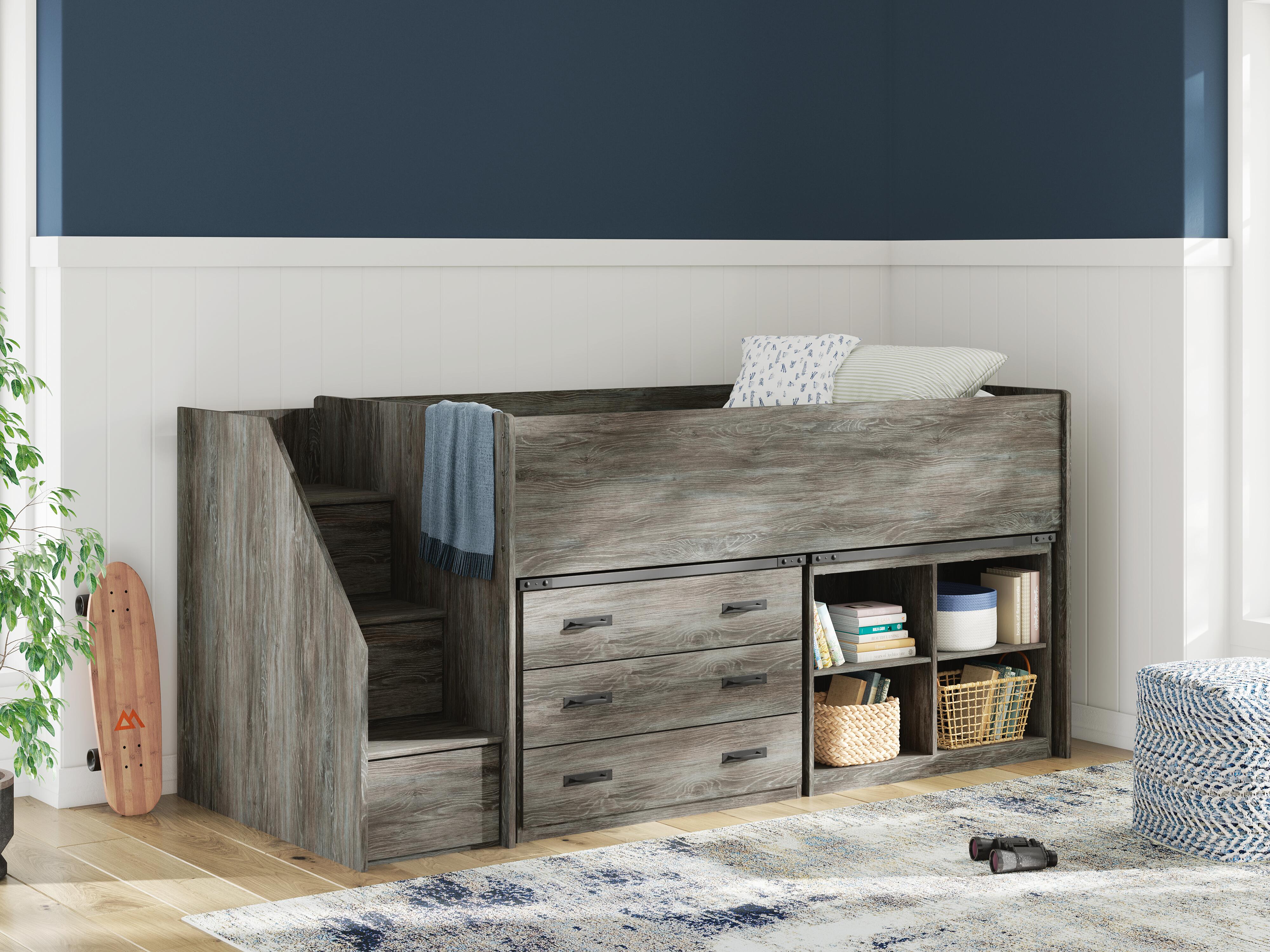 Frandern Twin Loft  Bed with Bookcase and Drawer Storage - image 2