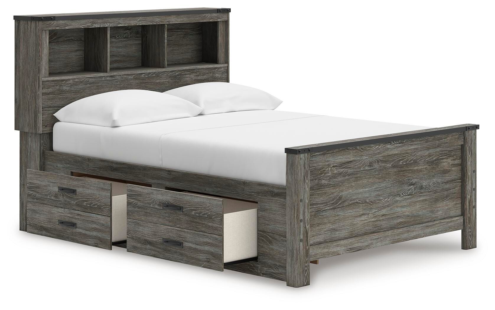 Frandern Full Bookcase Panel Bed with Storage - image 4