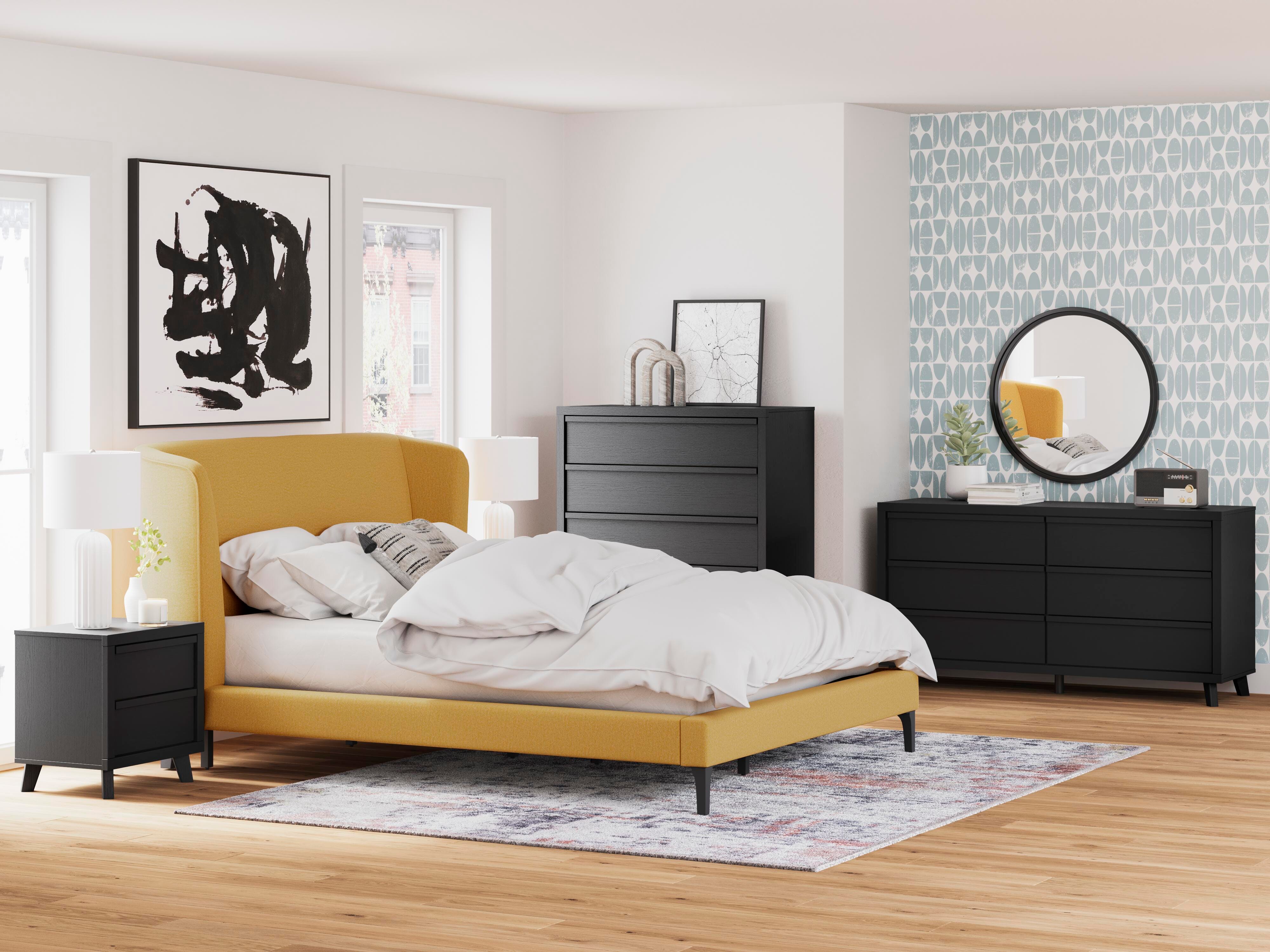 Cama Queen tapizada Maloken con listones enrollables - image 11