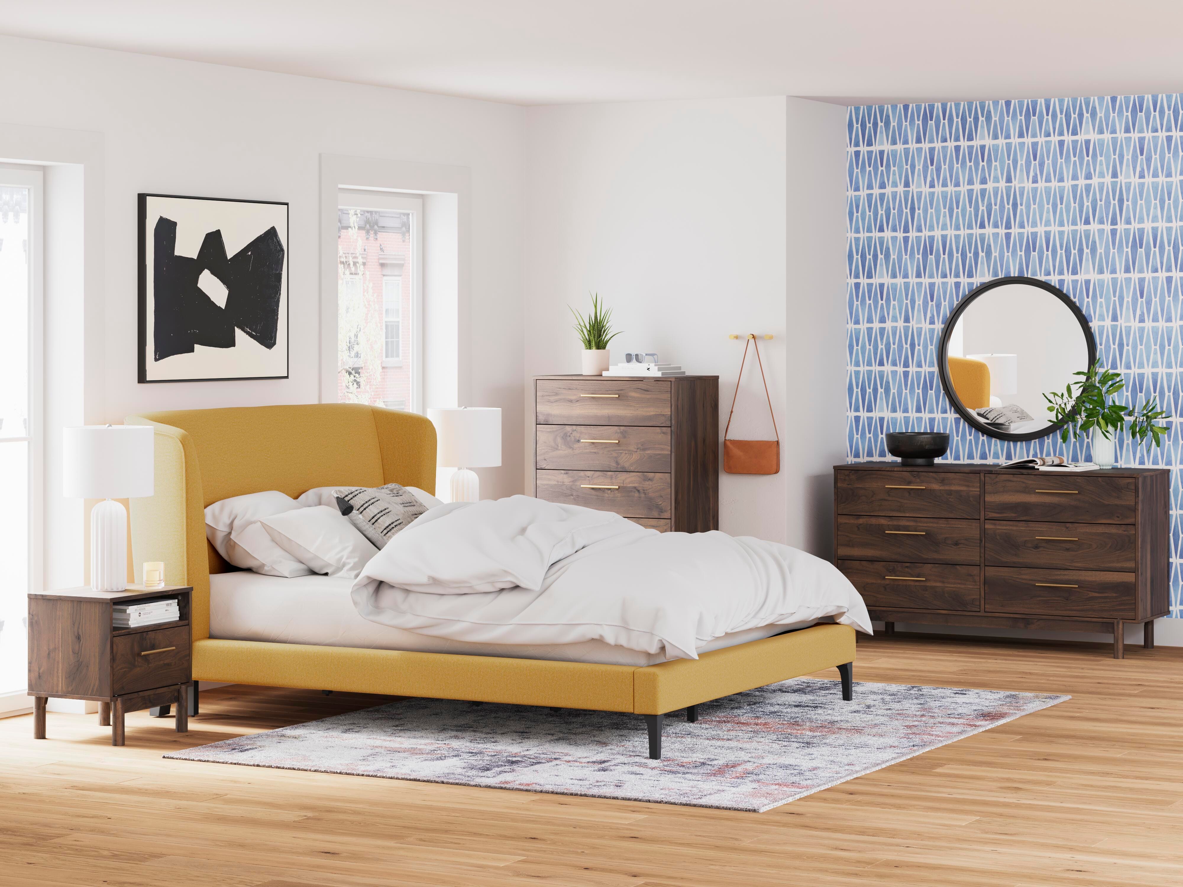 Cama Queen tapizada Maloken con listones enrollables - image 10