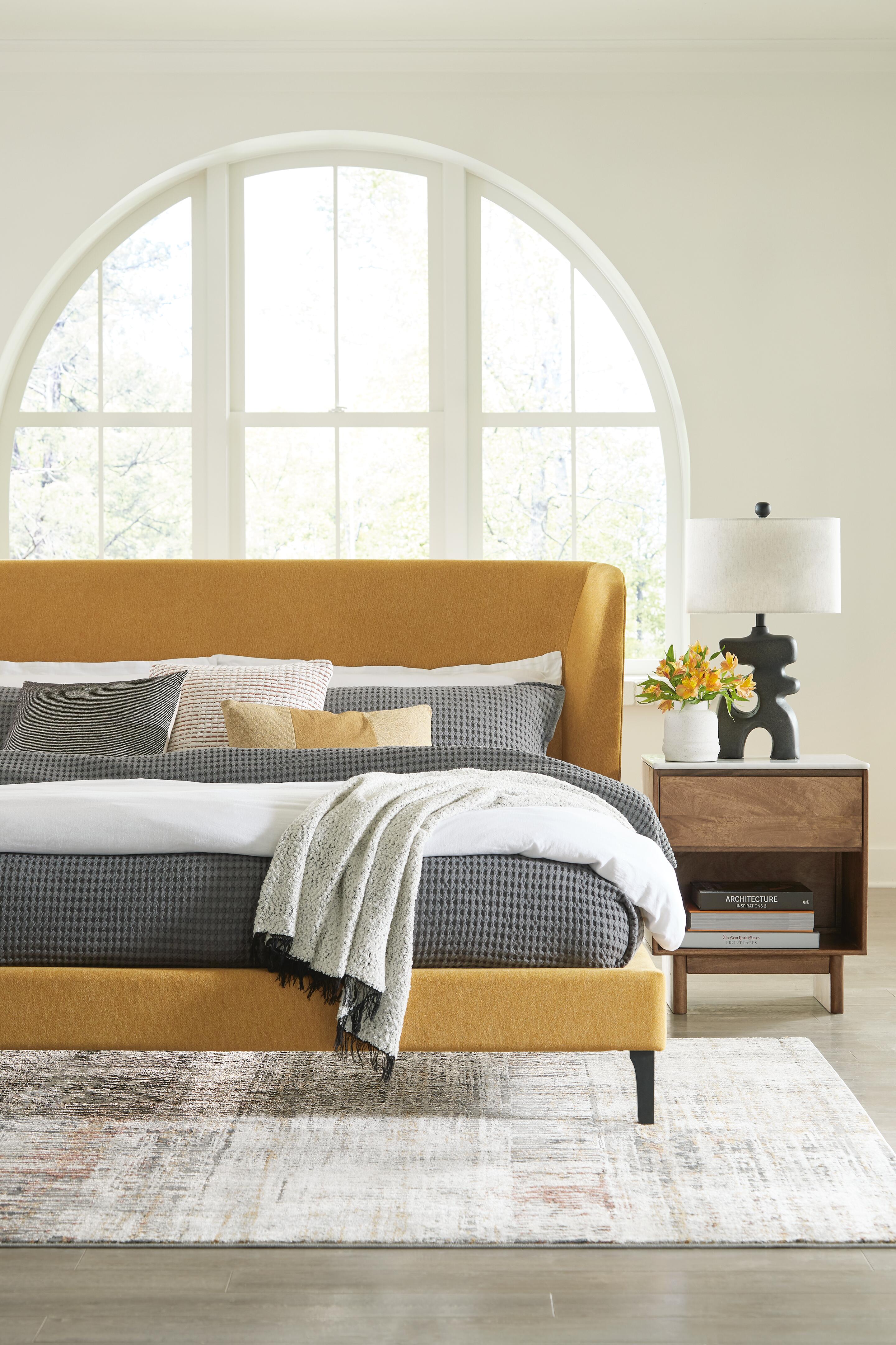 Cama tapizada Maloken King con listones enrollables - image 13