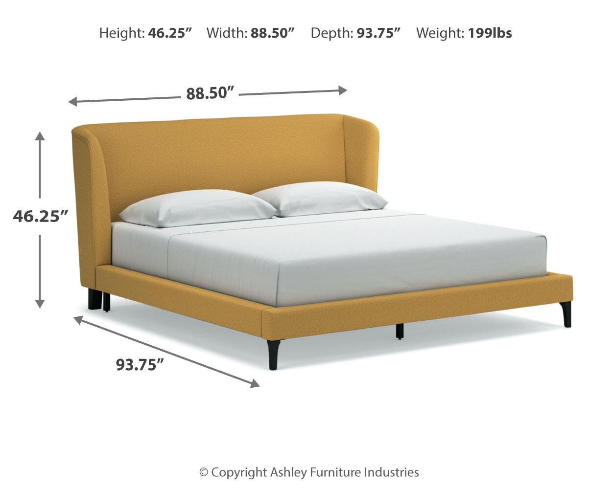 Cama tapizada Maloken King con listones enrollables - image 14