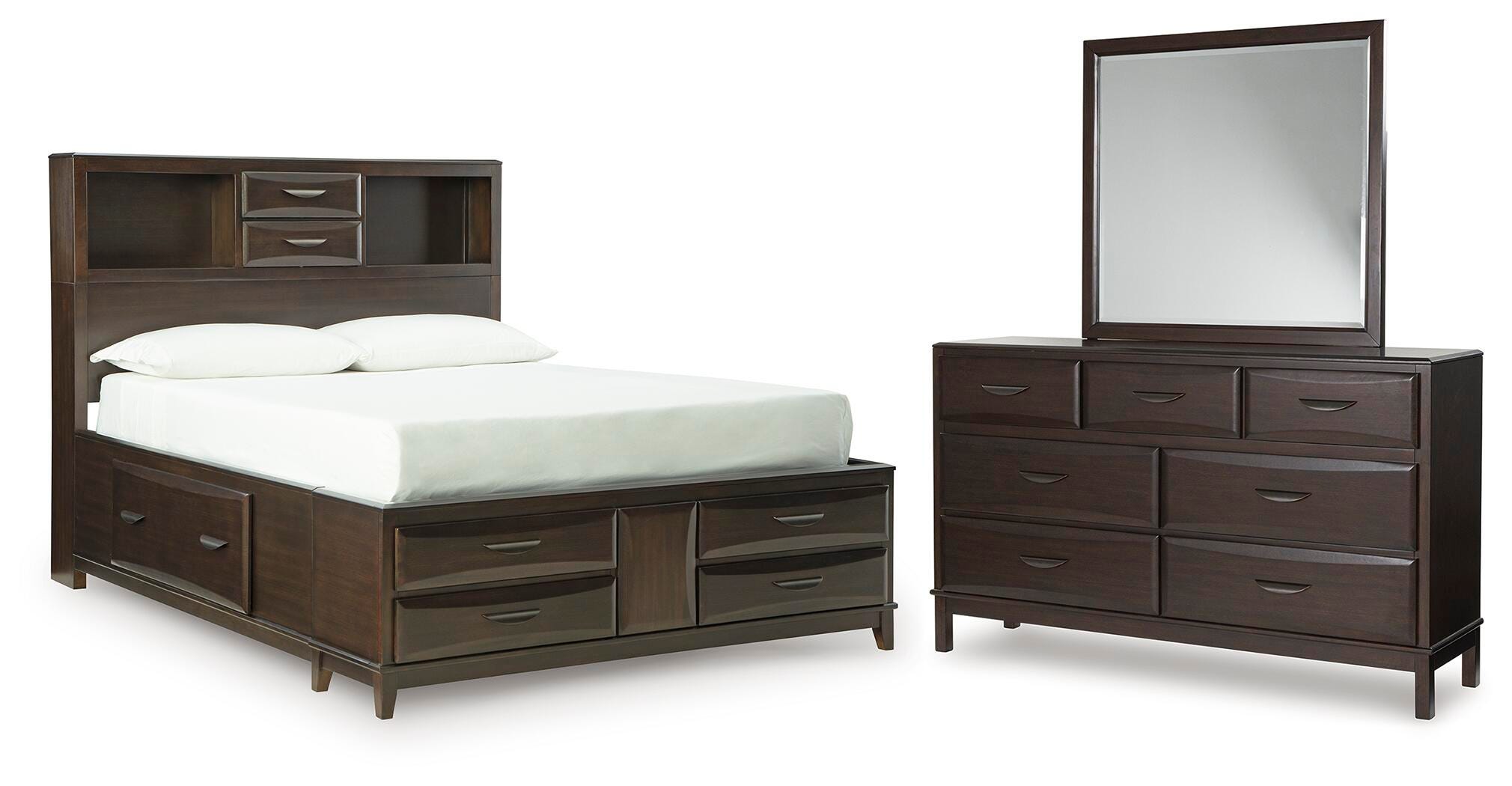 Vanmore Queen Storage Bed, Dresser and Mirror - image 1