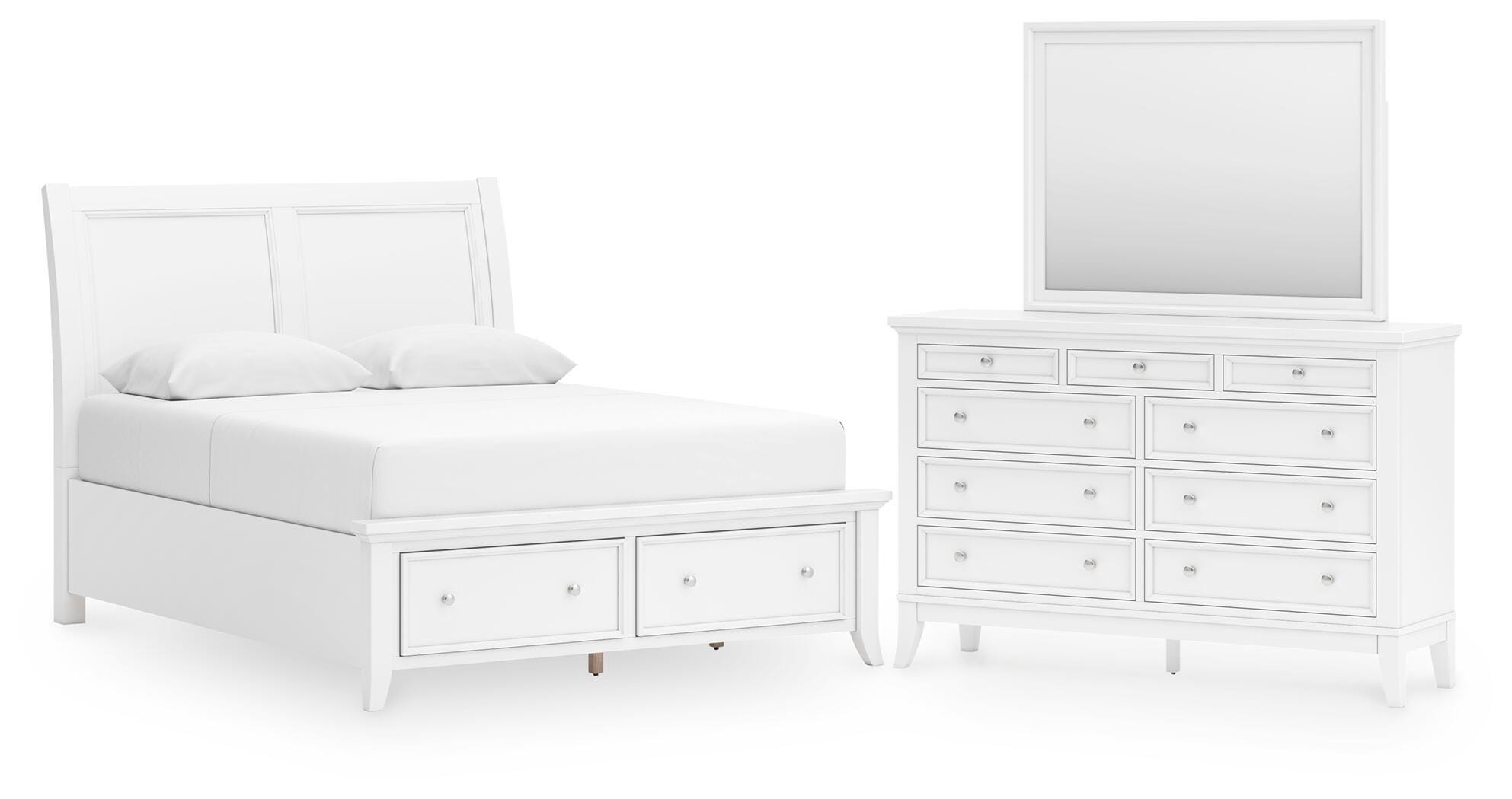 Trulani Queen Sleigh Storage Bed, Dresser and Mirror - image 1