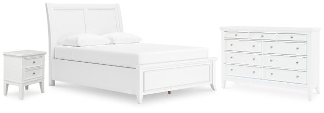 Trulani Queen Sleigh Bed with Dresser and Nightstand