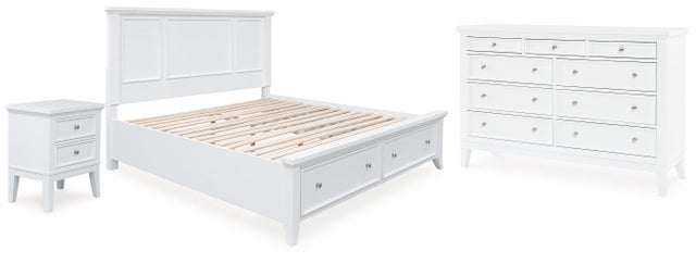 Trulani King Panel Storage Bed with Dresser and Nightstand