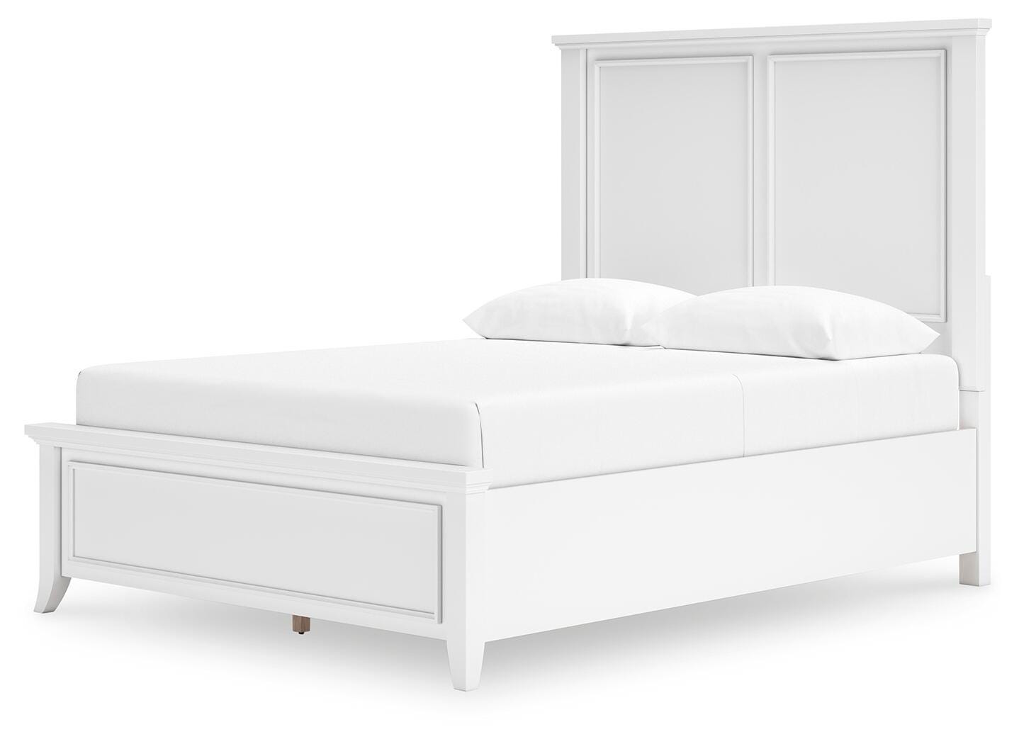 Trulani Queen Panel Bed, White, large