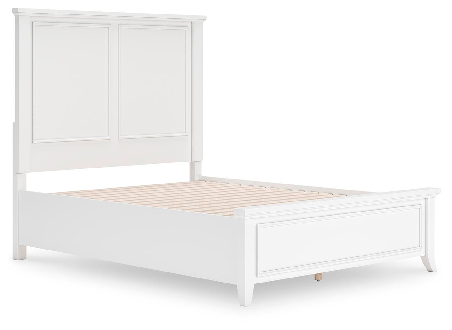 Trulani Queen Panel Bed, White, large