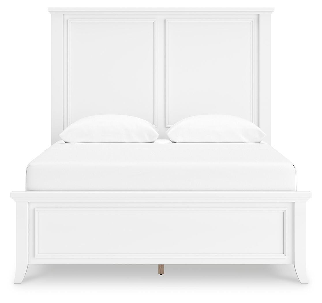 Trulani Queen Panel Bed, White, large